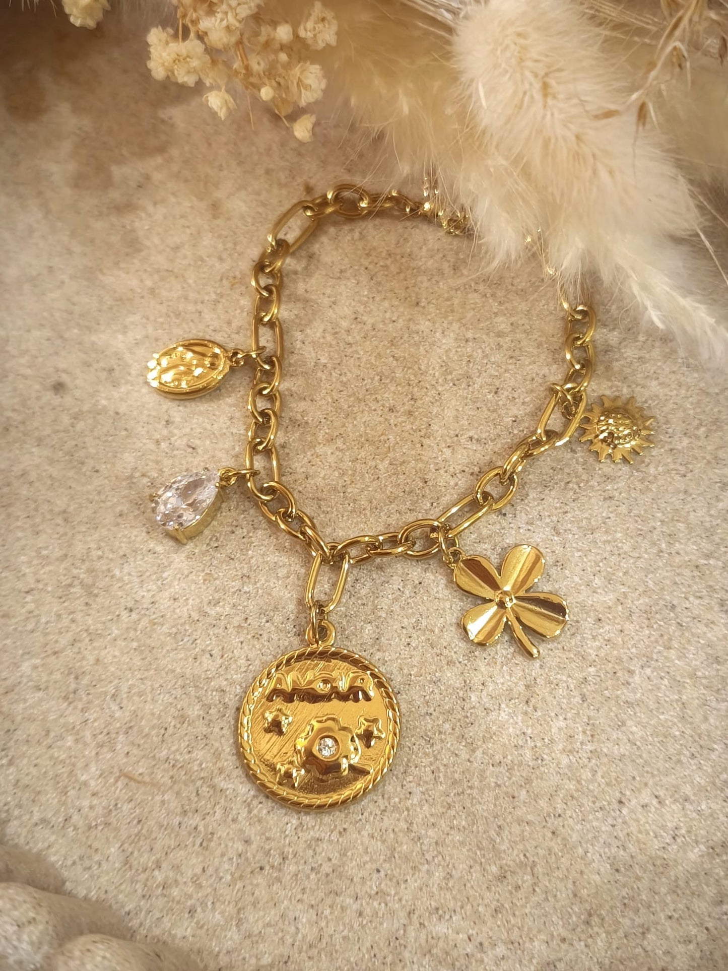 Bracelet Mathis à breloques en acier inoxydable