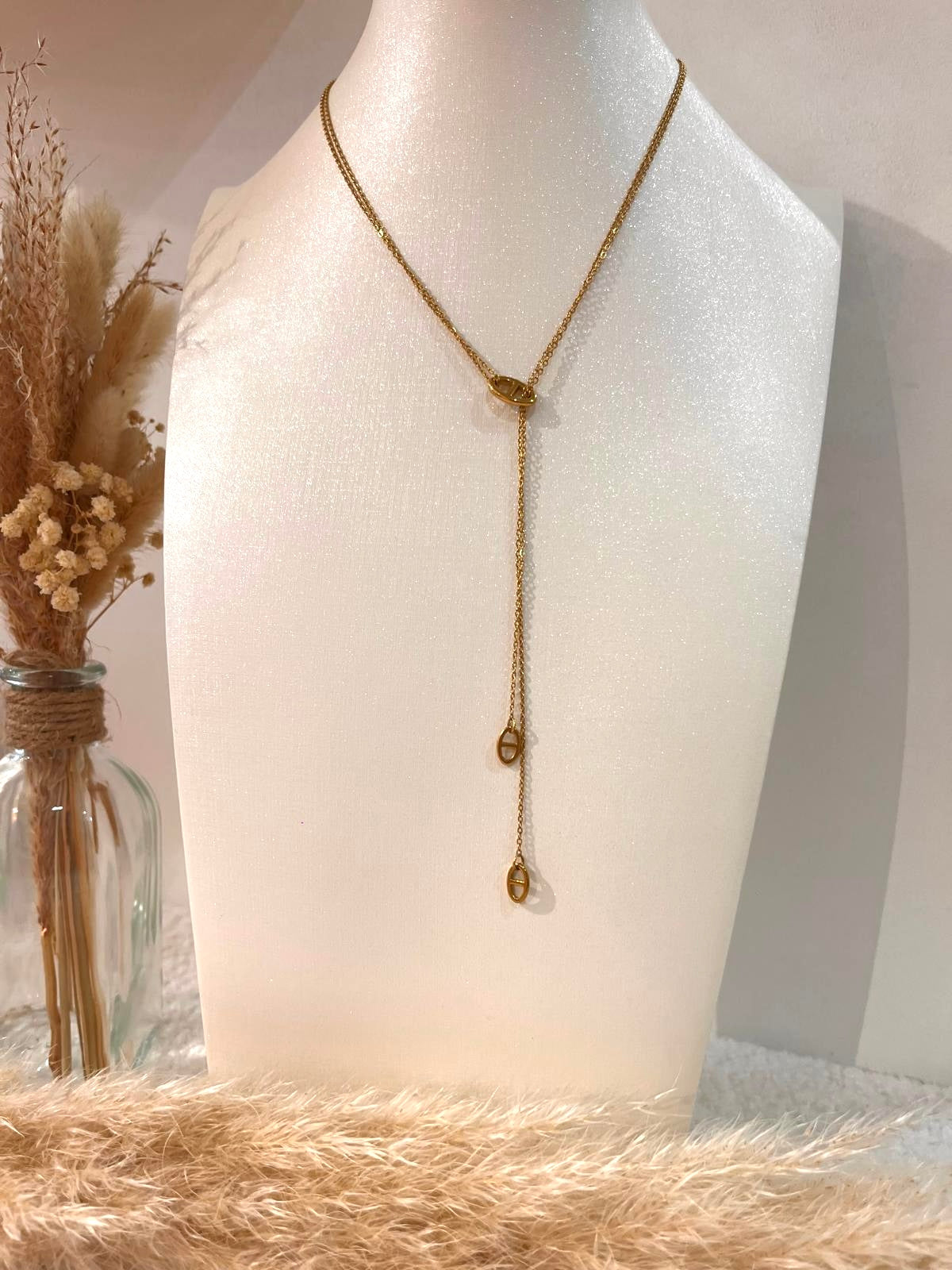 Collier Y best seller Céline en acier inoxydable