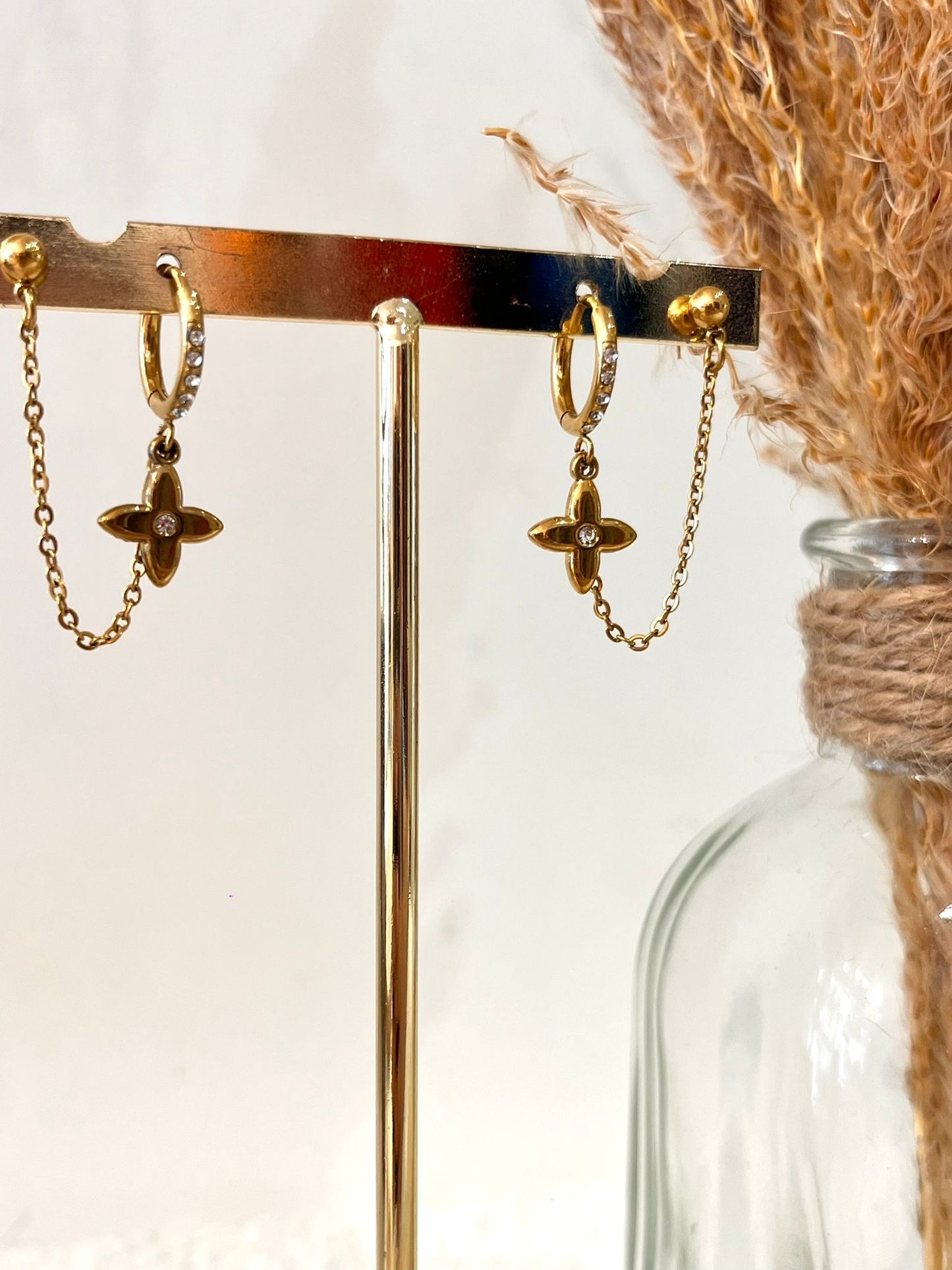 Boucles d’oreilles breloques Alia en acier inoxydable