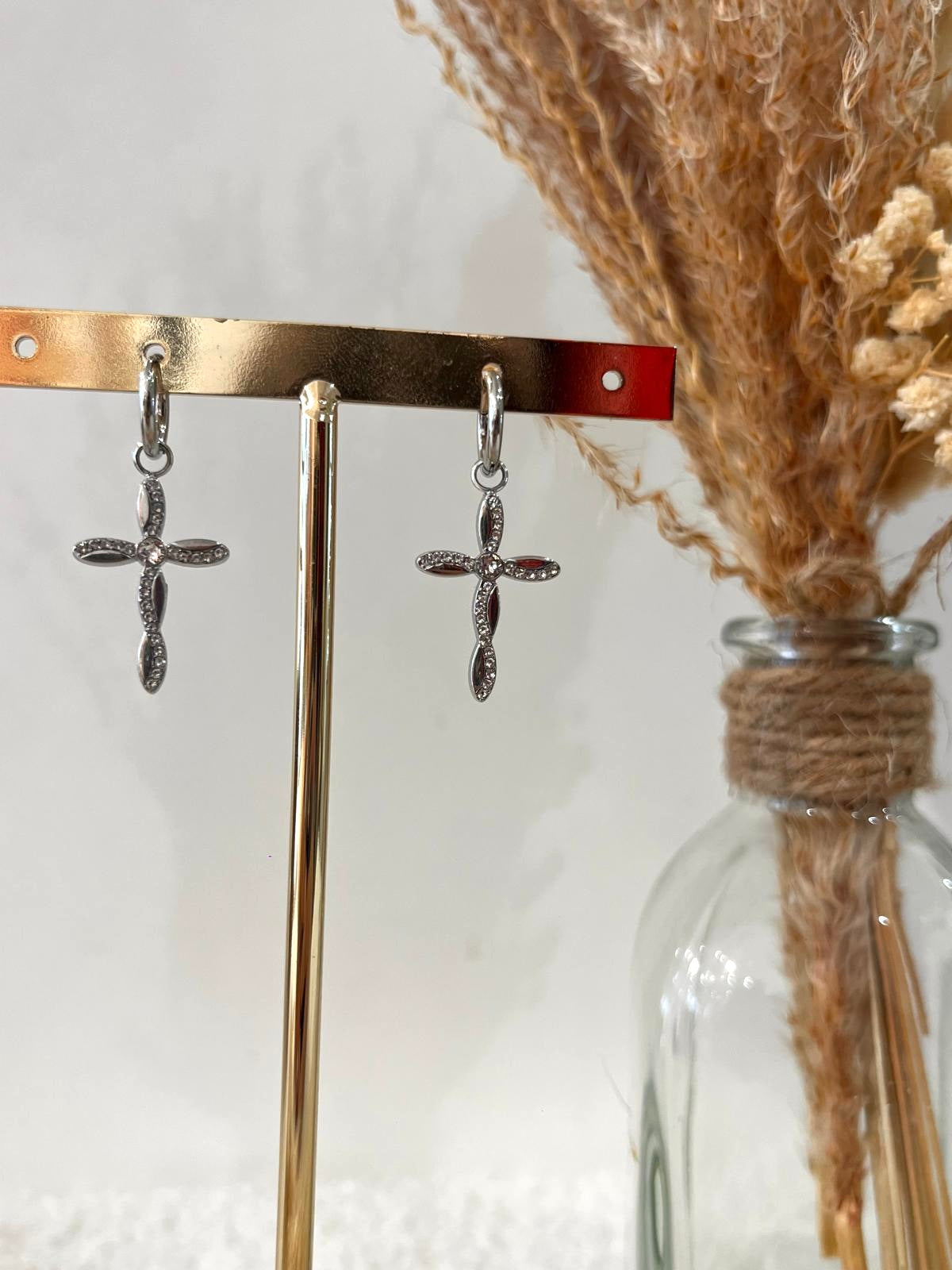 Boucles d’oreilles à breloques Amélie en acier inoxydable