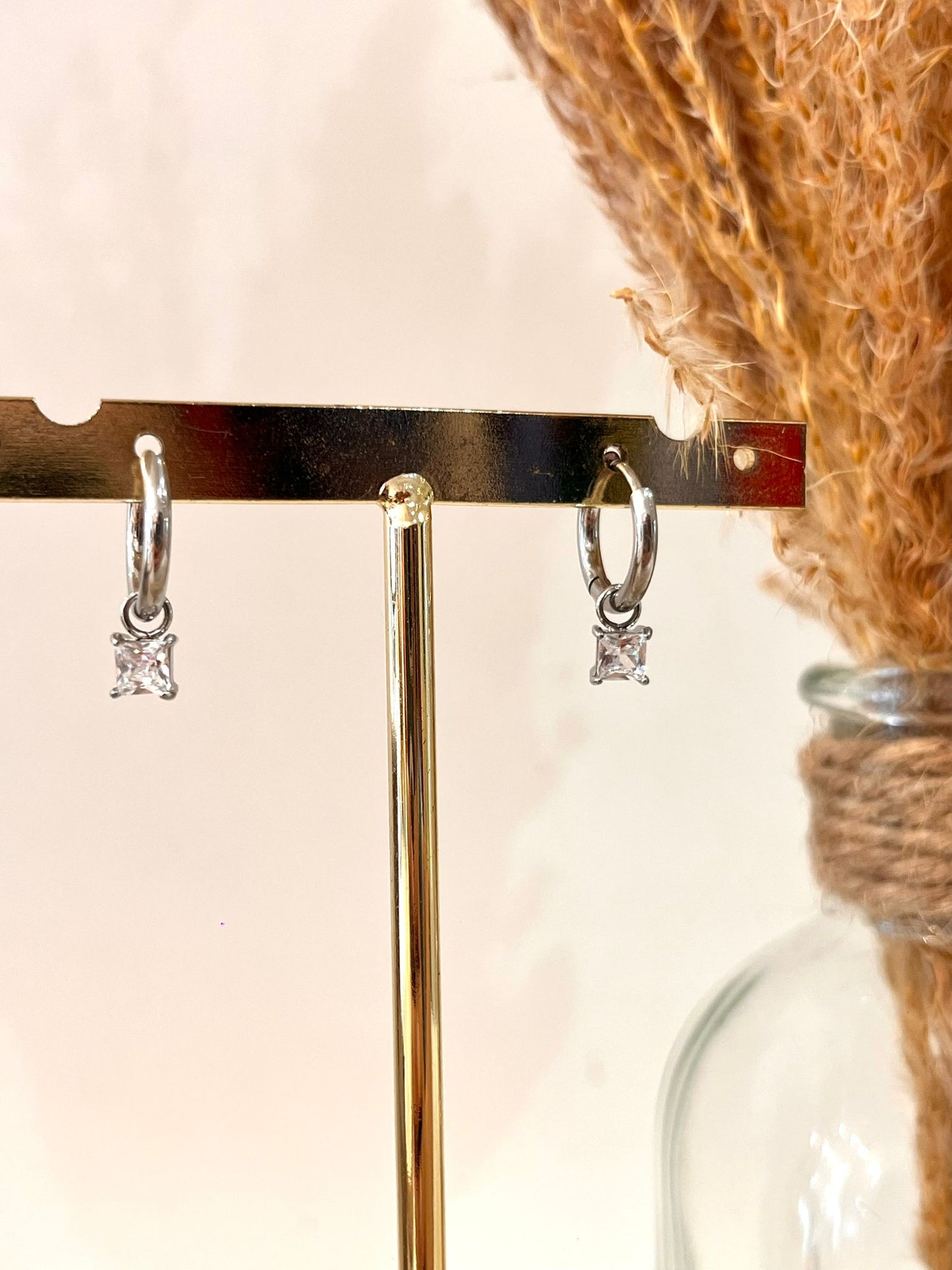 Boucles d’oreilles breloques Clémentine en acier inoxydable
