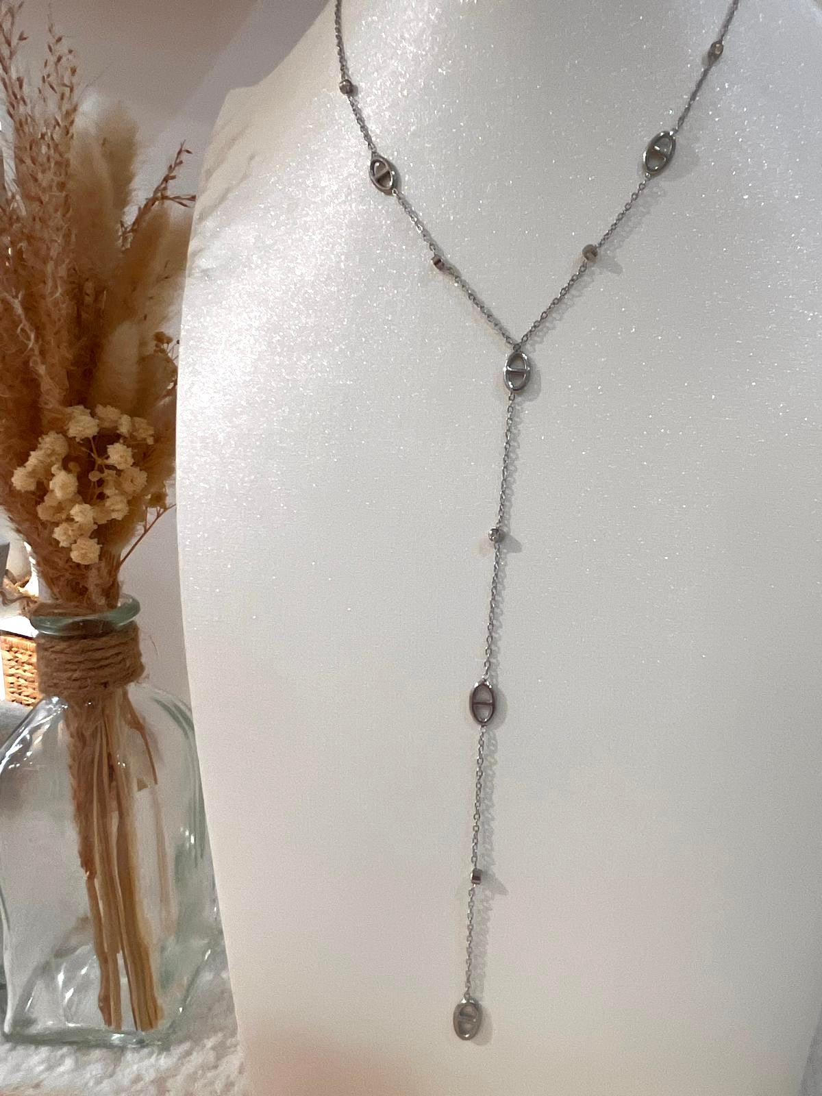 Collier Y best seller Elisa en acier inoxydable