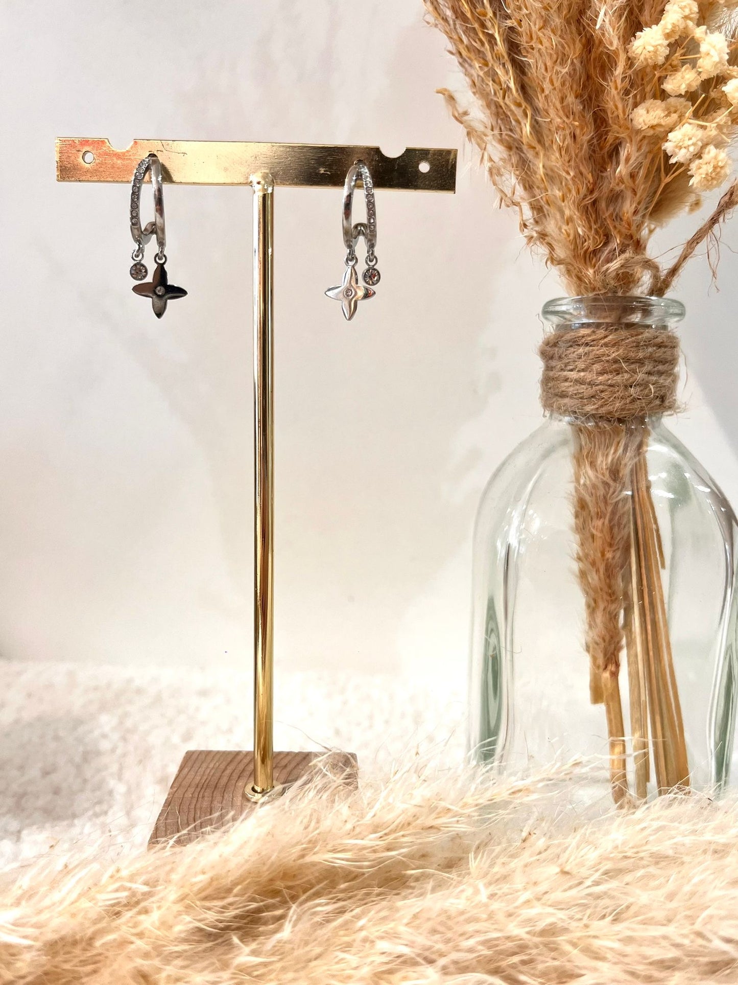 Boucles d’oreilles breloques Lucie en acier inoxydable