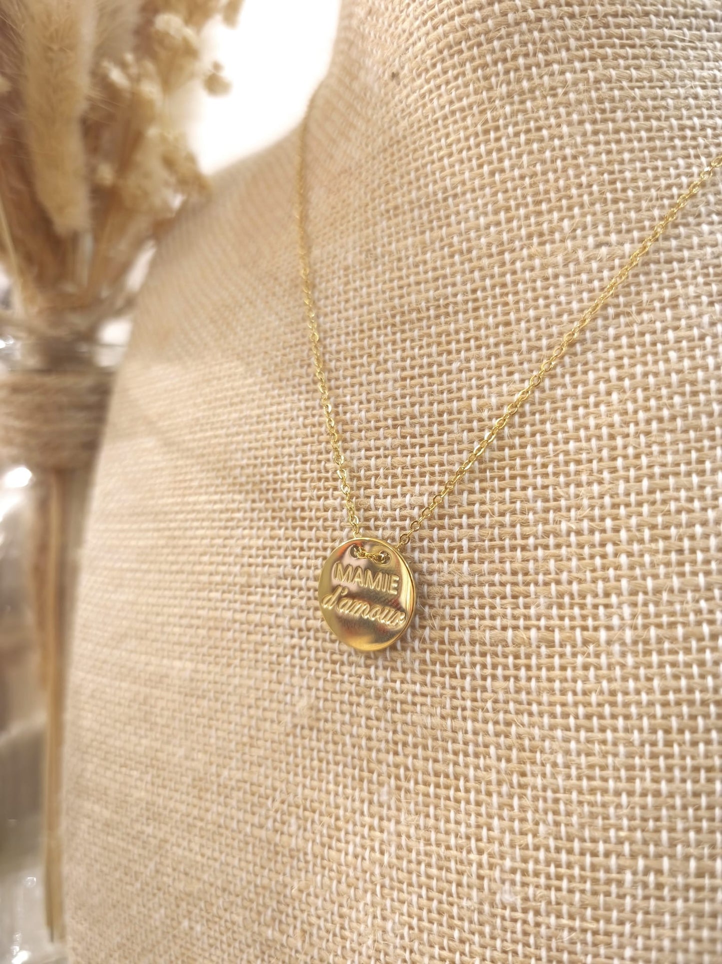 Collier Mamie d'amour en acier inoxydable