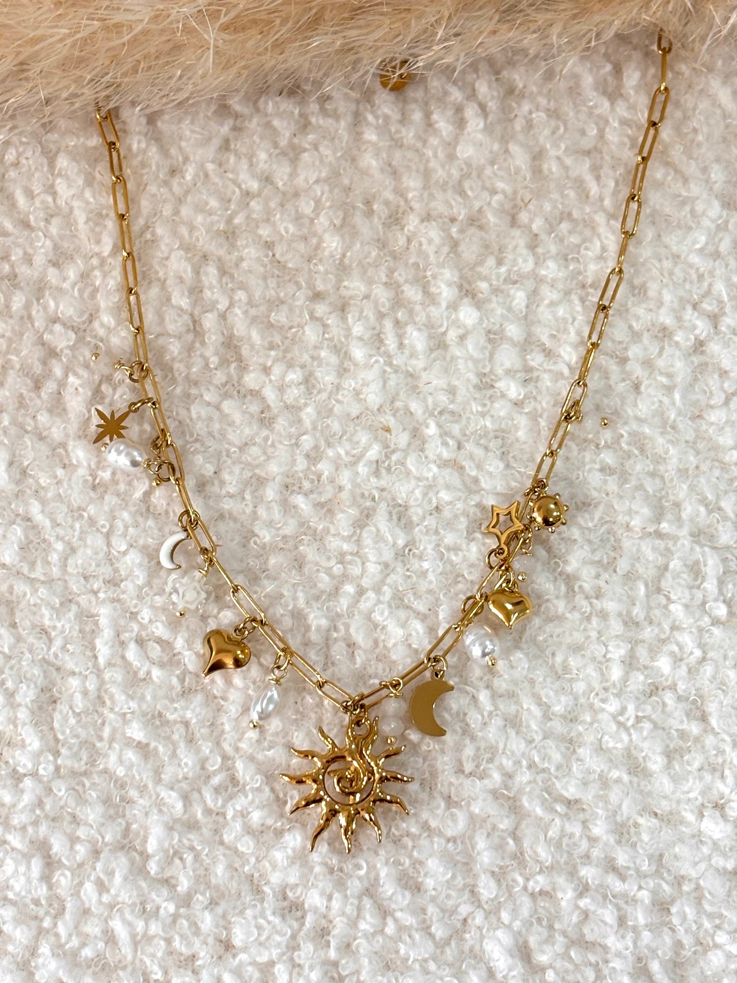 Collier à breloques Maeline en acier inoxydable