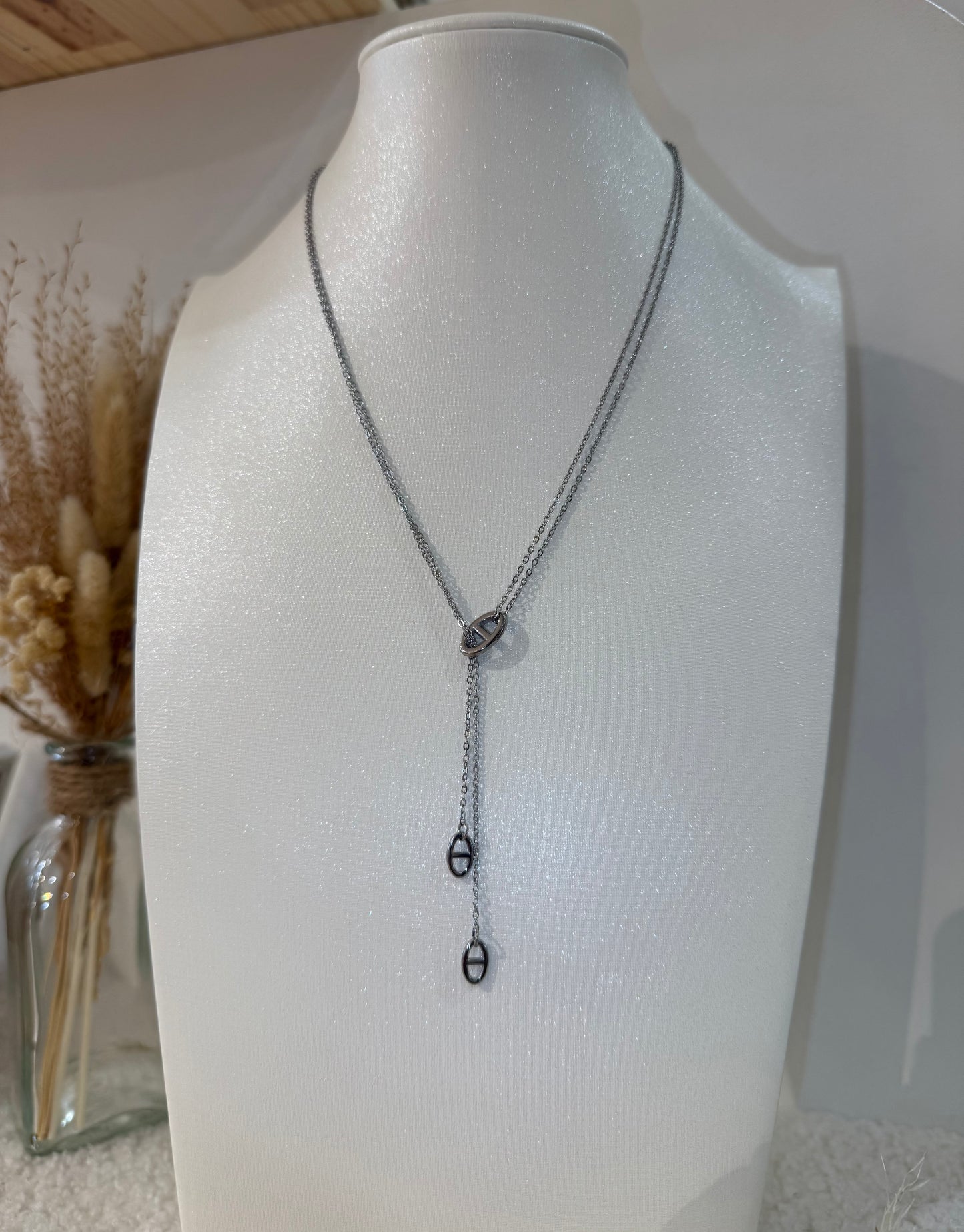 Collier Y best seller Céline en acier inoxydable