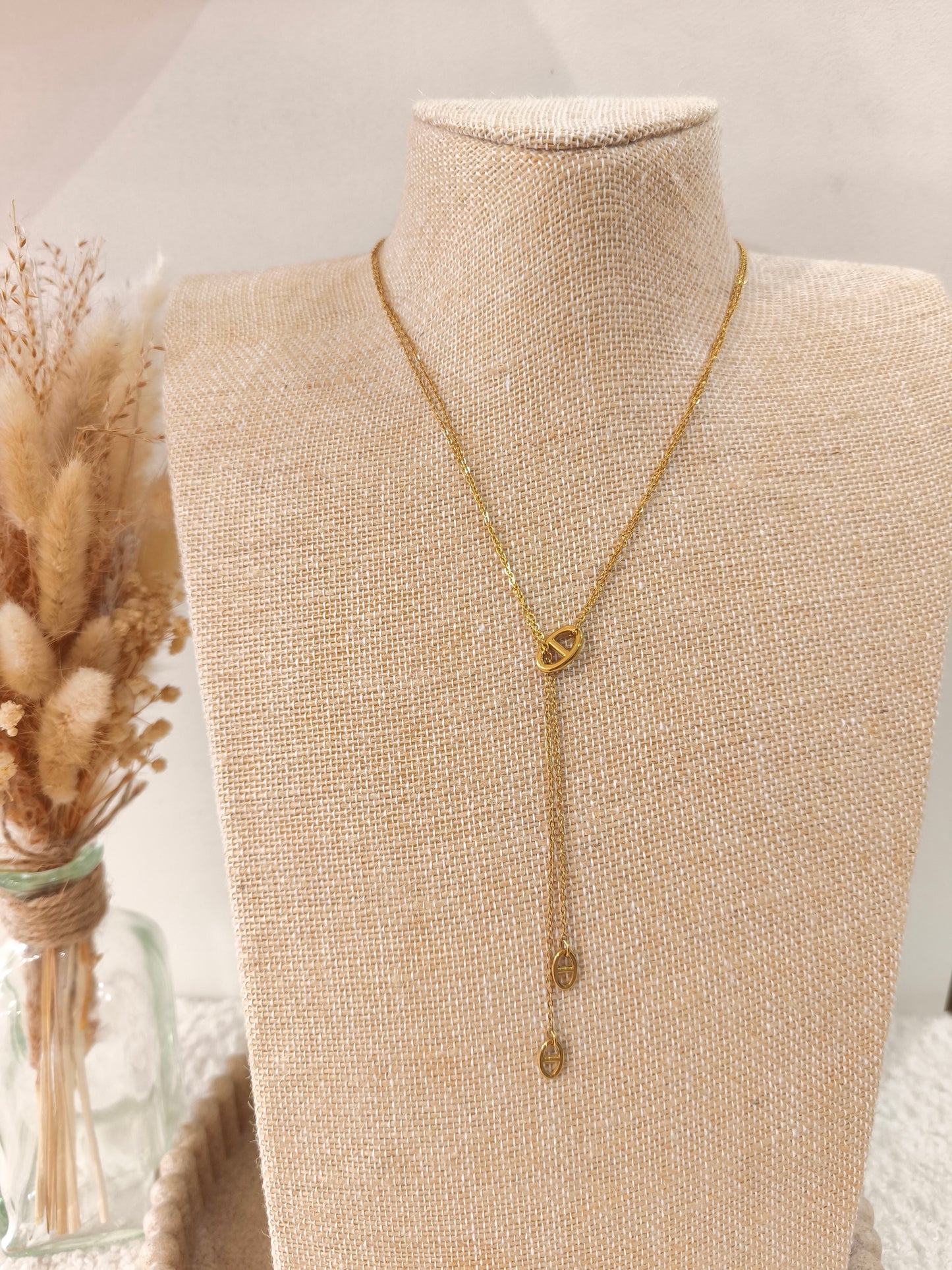 Collier Y best seller Céline en acier inoxydable