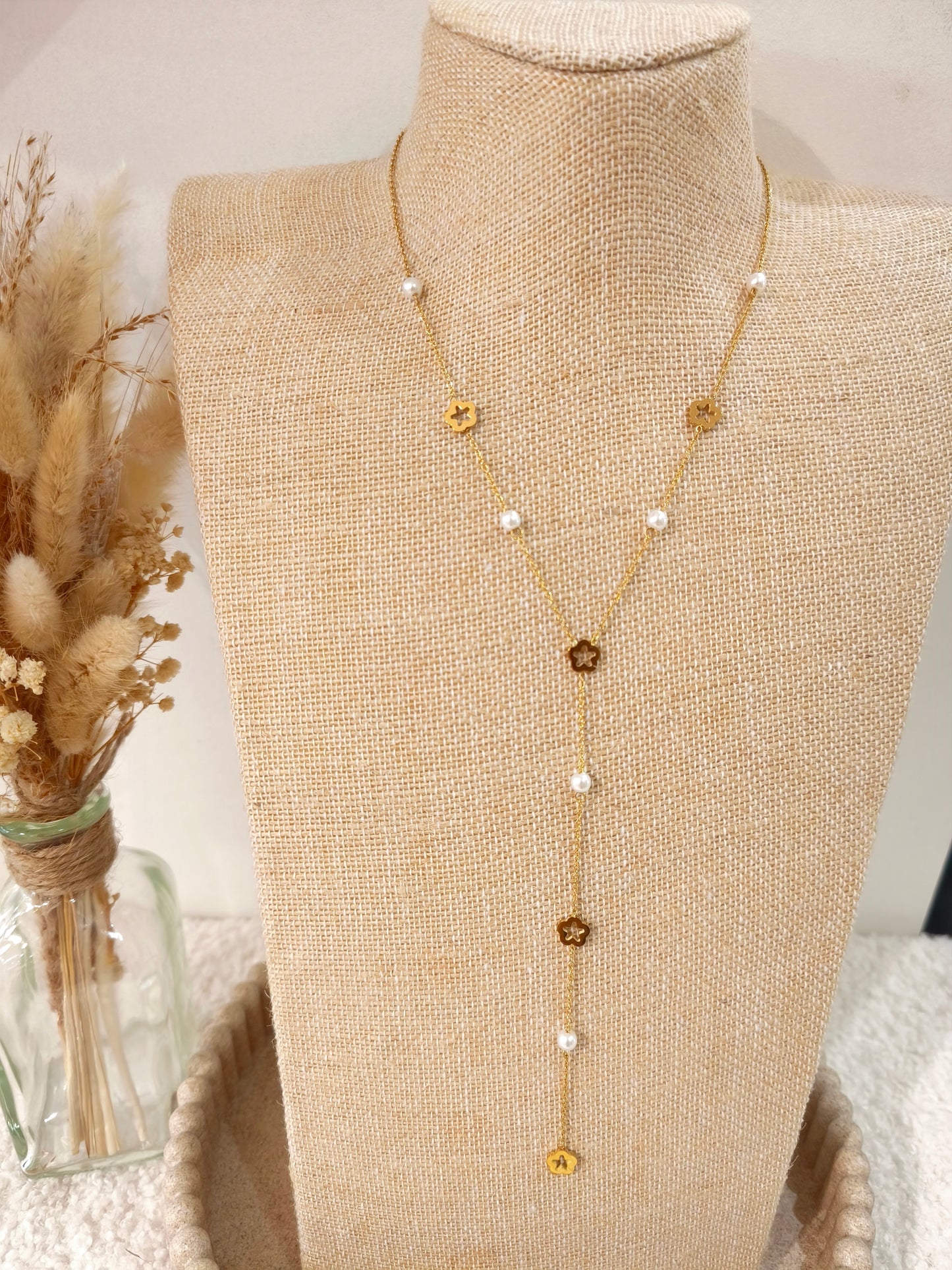 Collier Y Laya en acier inoxydable