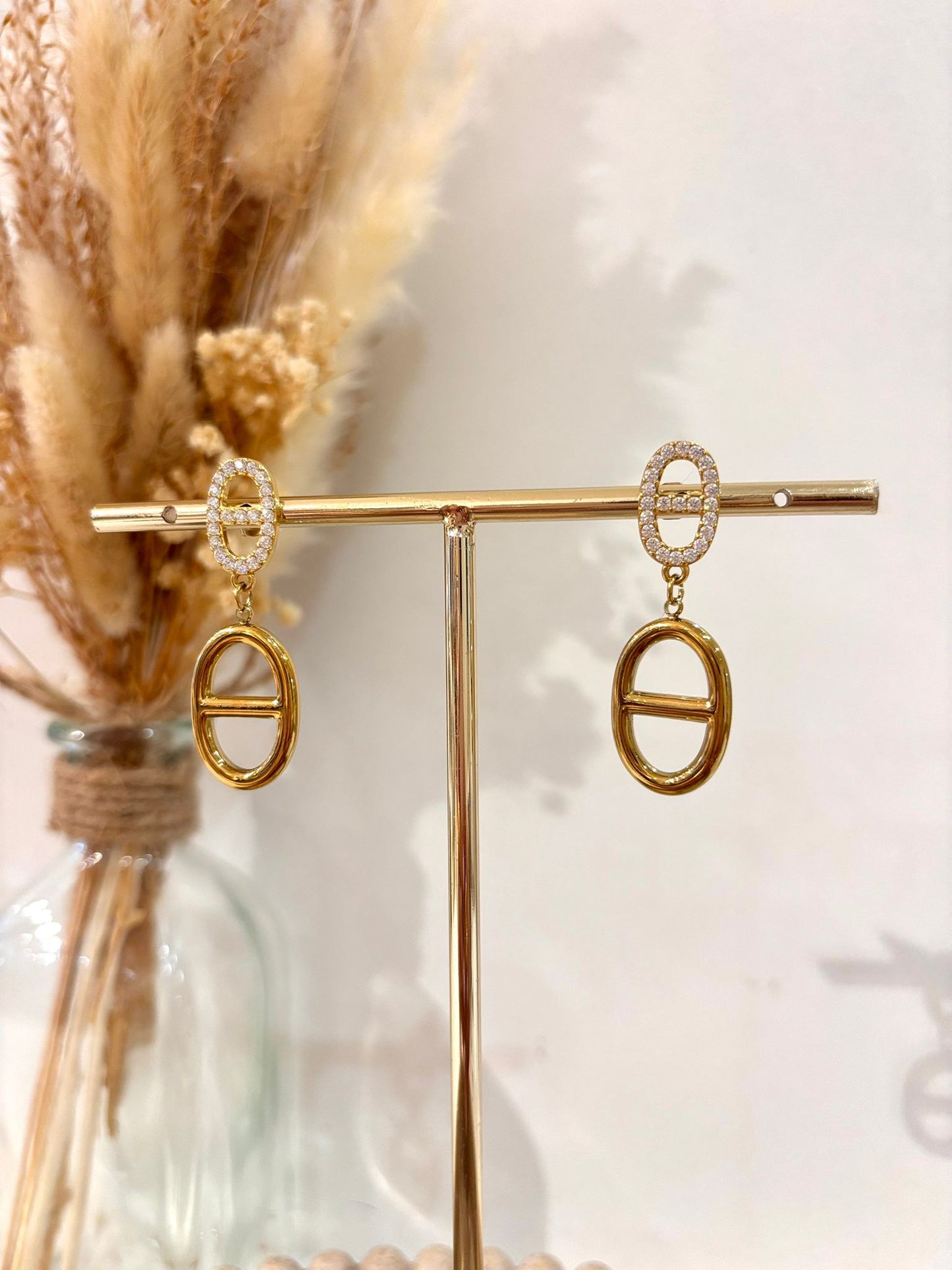 Boucles d’oreilles en acier inoxydable Astraéa