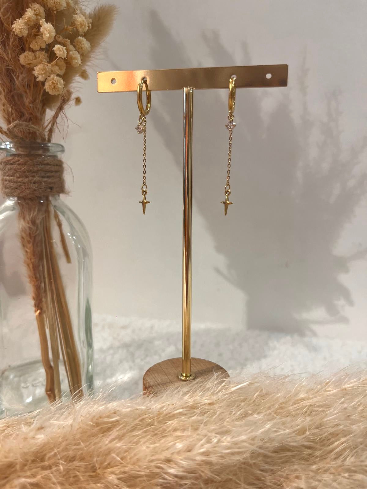 Boucles d’oreilles à breloques Émeline en acier inoxydable