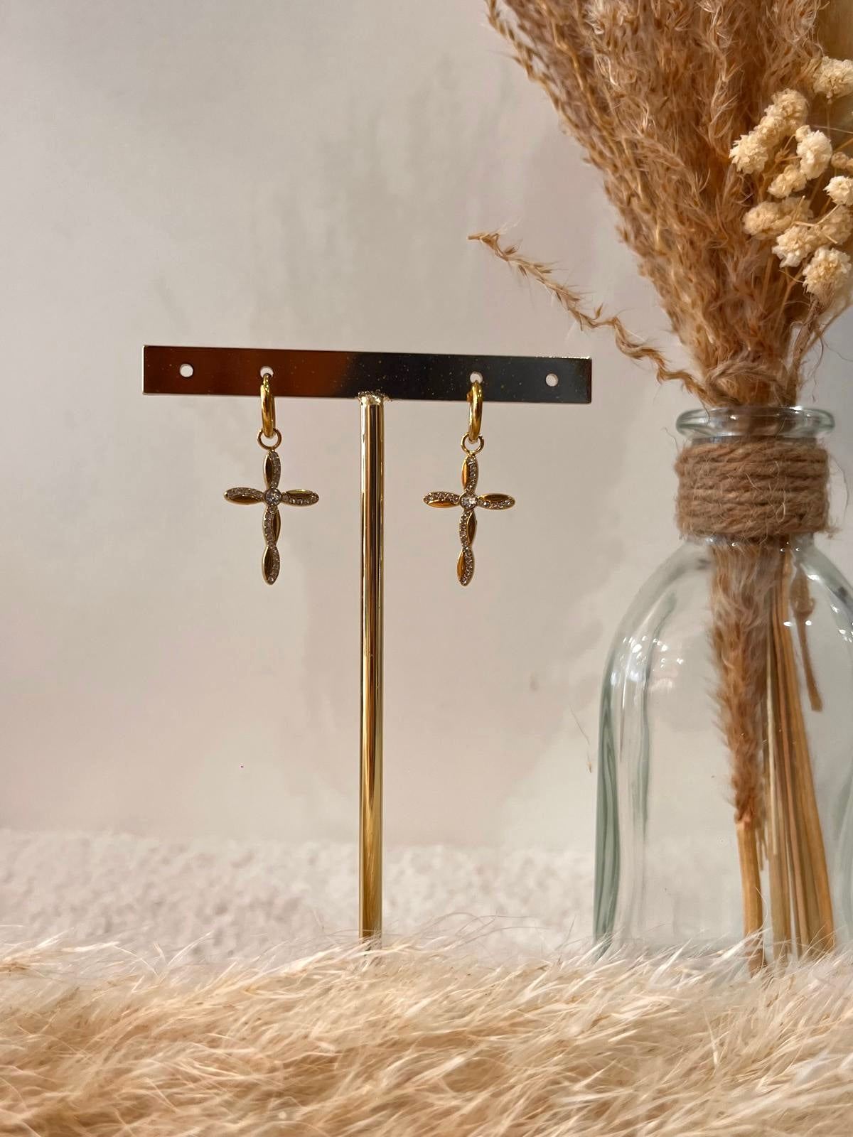 Boucles d’oreilles à breloques Amélie en acier inoxydable