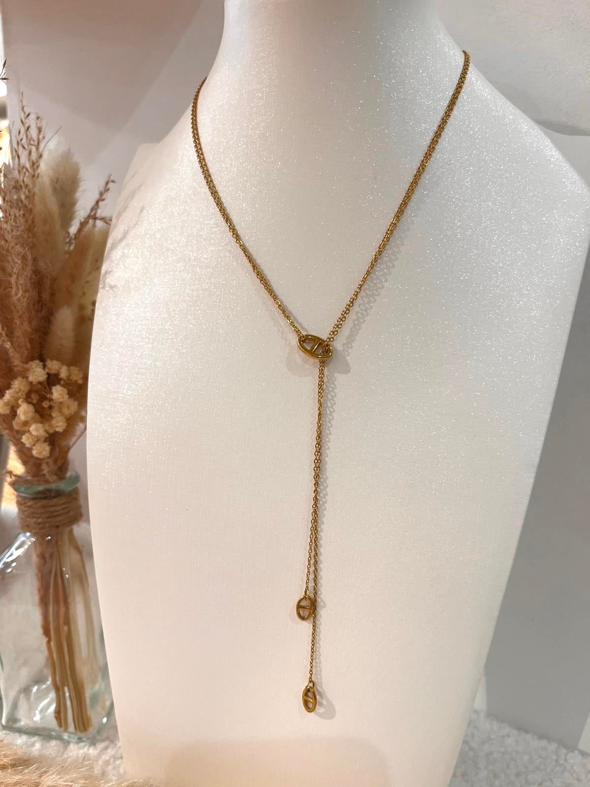 Collier Y best seller Céline en acier inoxydable