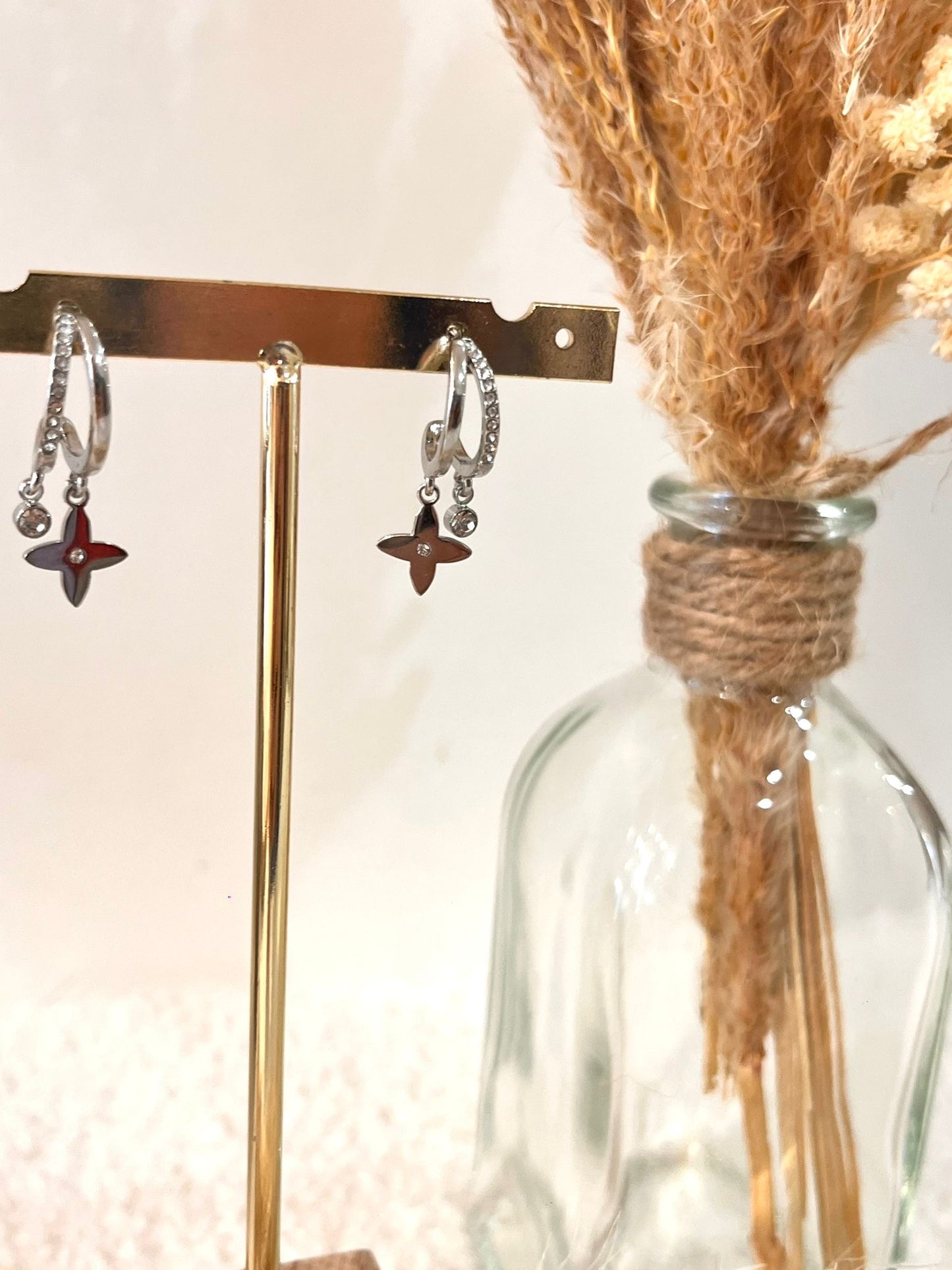 Boucles d’oreilles breloques Lucie en acier inoxydable