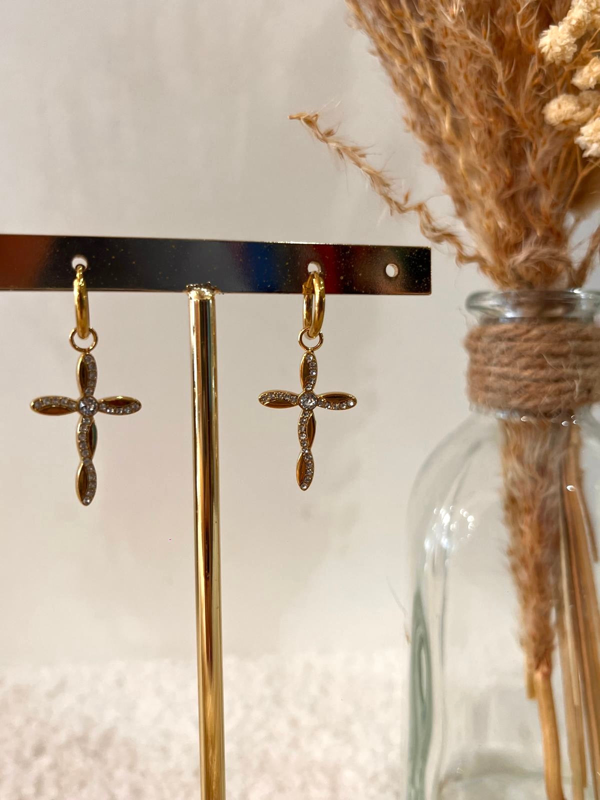 Boucles d’oreilles à breloques Amélie en acier inoxydable