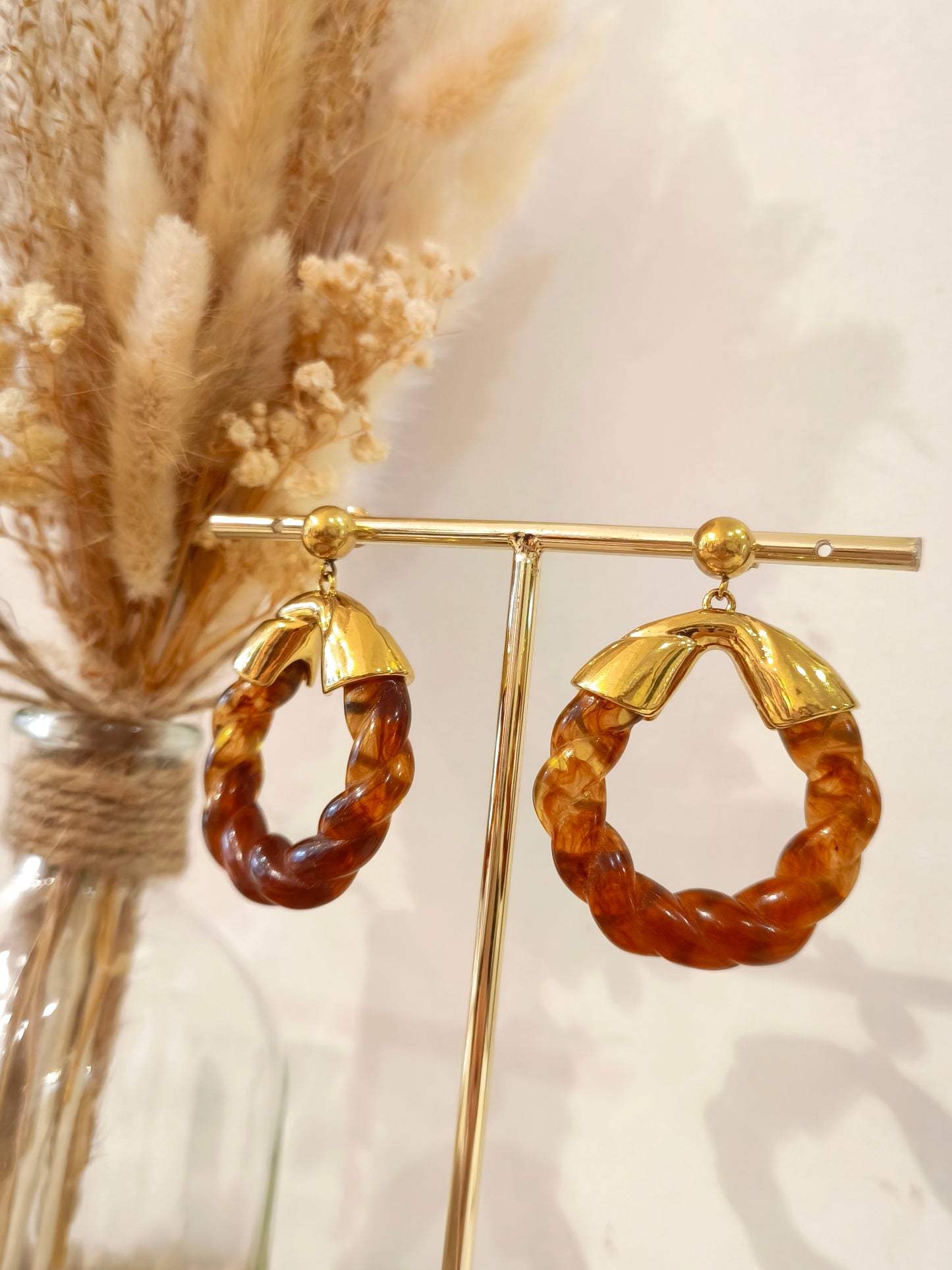 Boucles d’oreilles Capucine en acier inoxydable