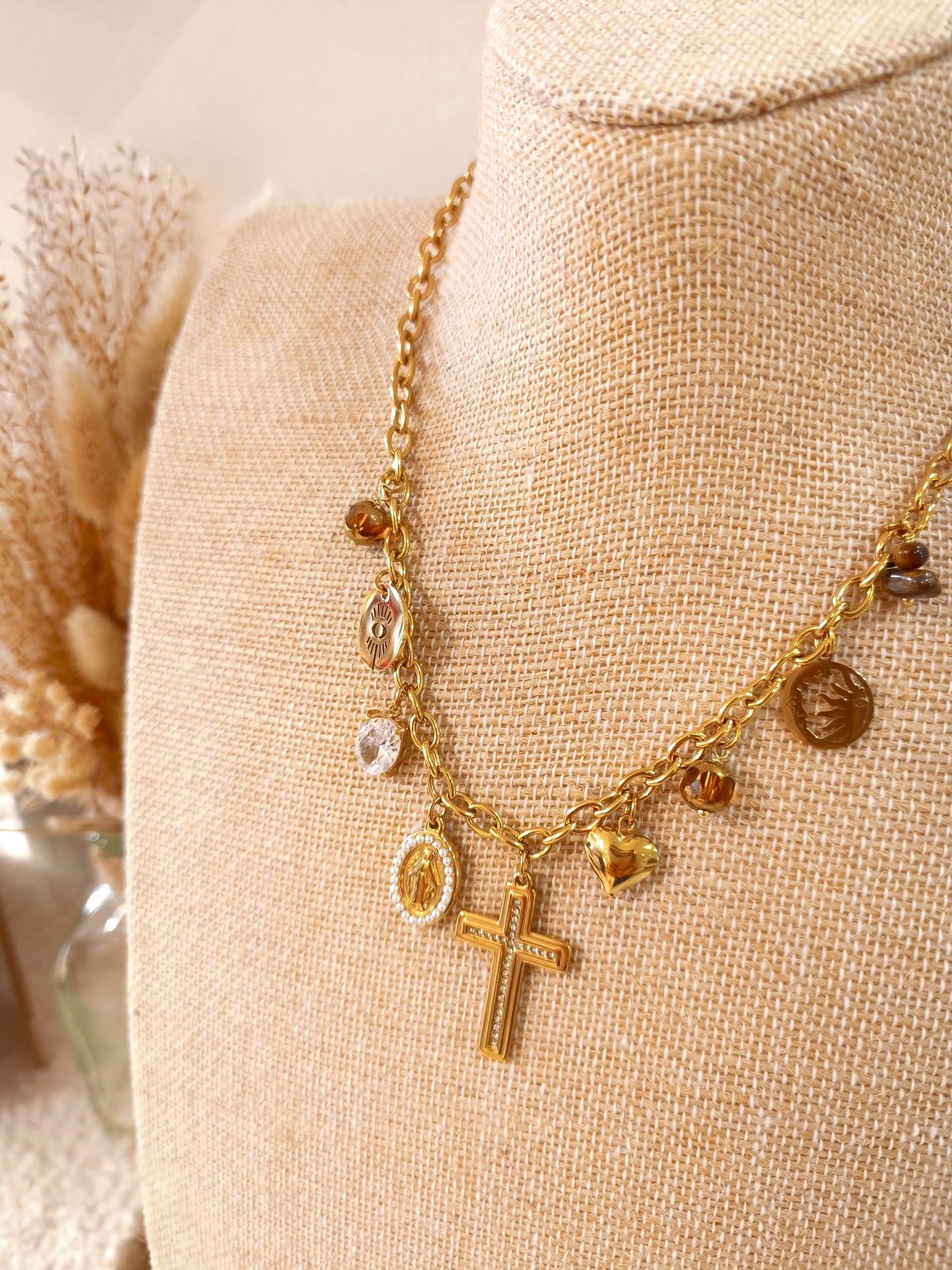 Collier à breloques Romain en acier inoxydable
