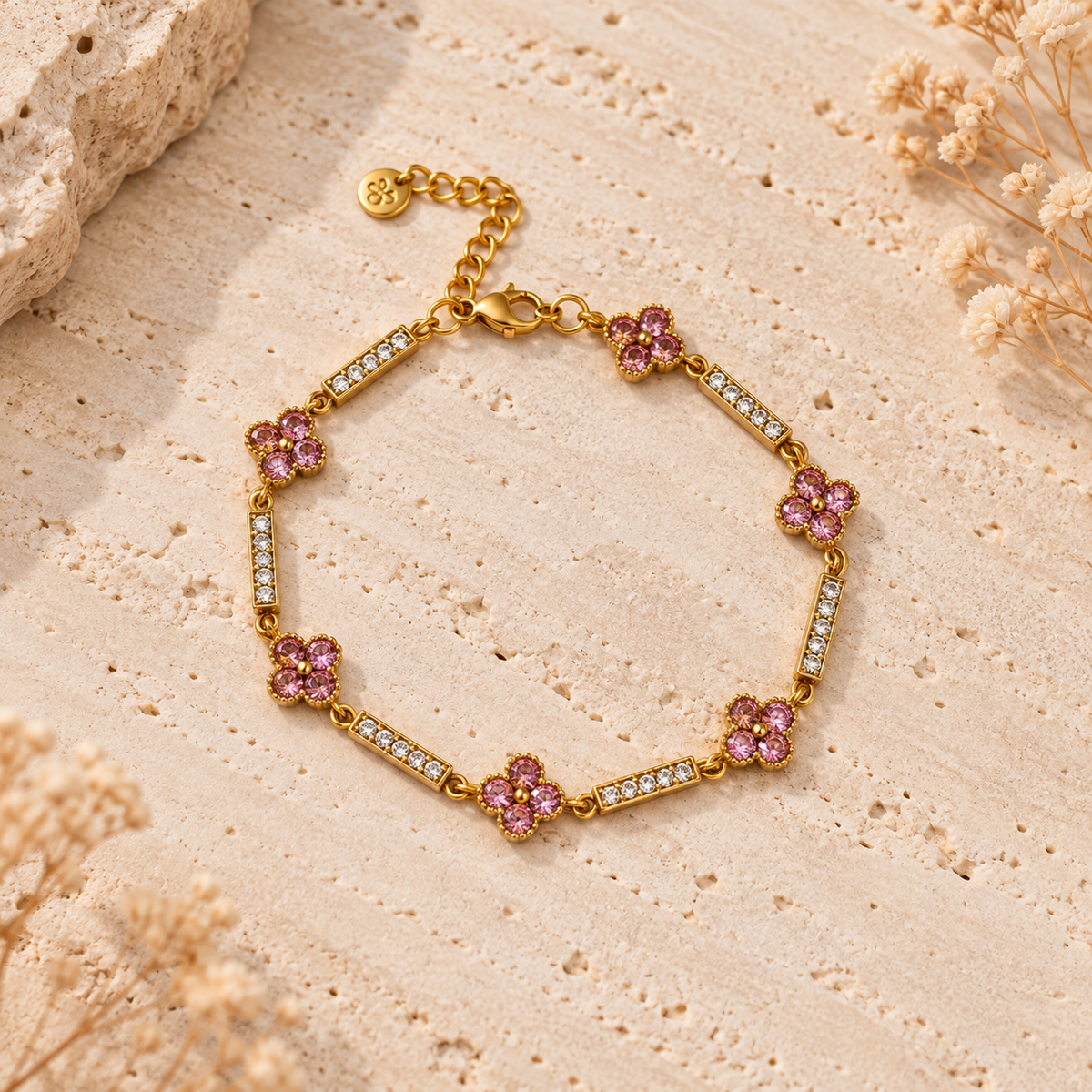 Bracelet Marie rose en acier inoxydable
