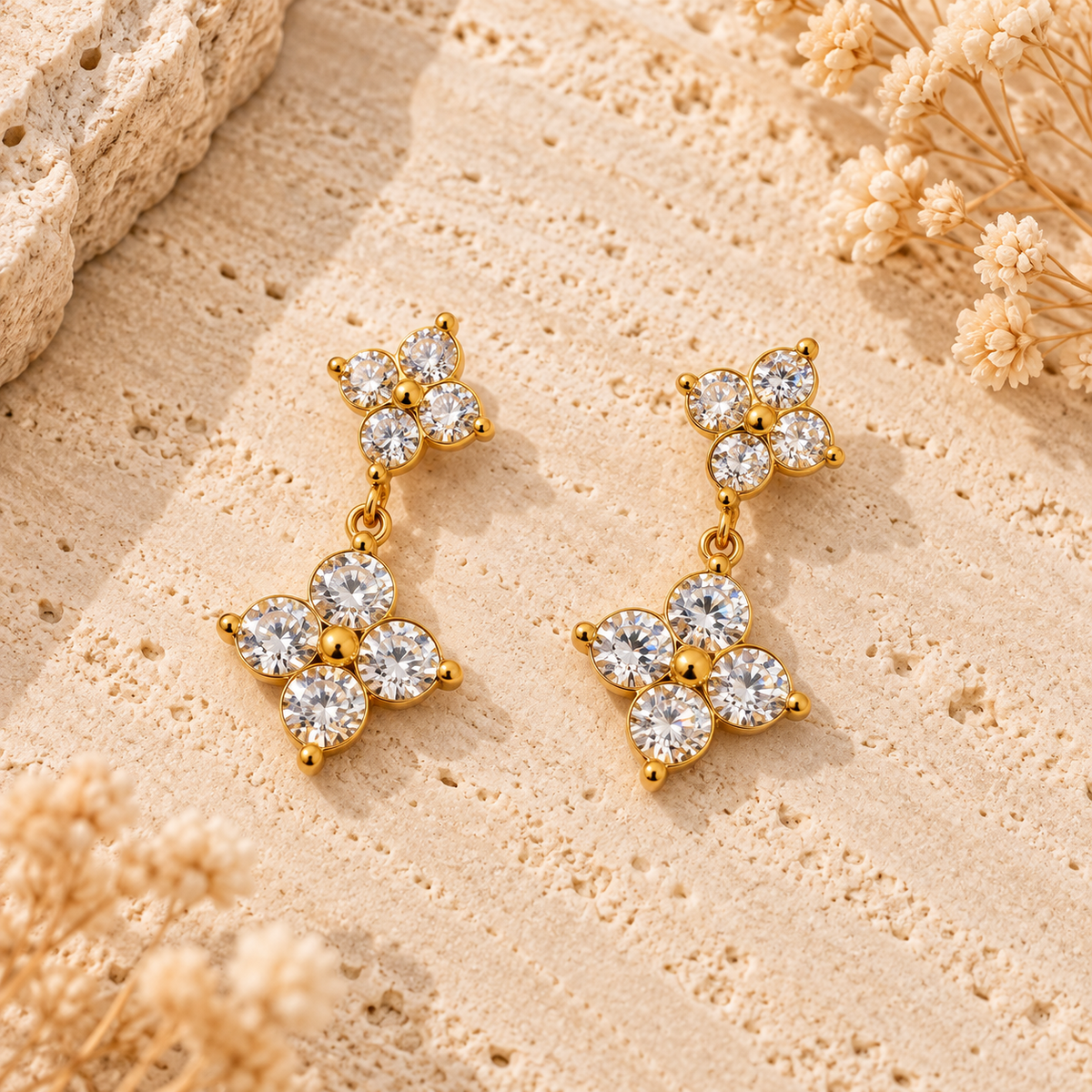 Boucles d'oreilles Anaïs en acier inoxydable
