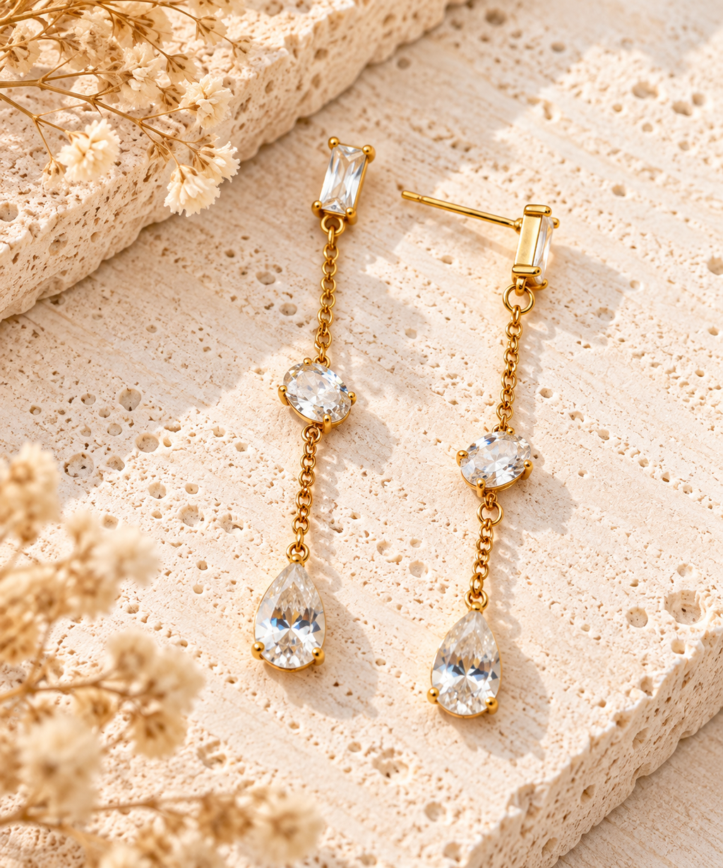 Boucles d'oreilles Ana en acier inoxydable