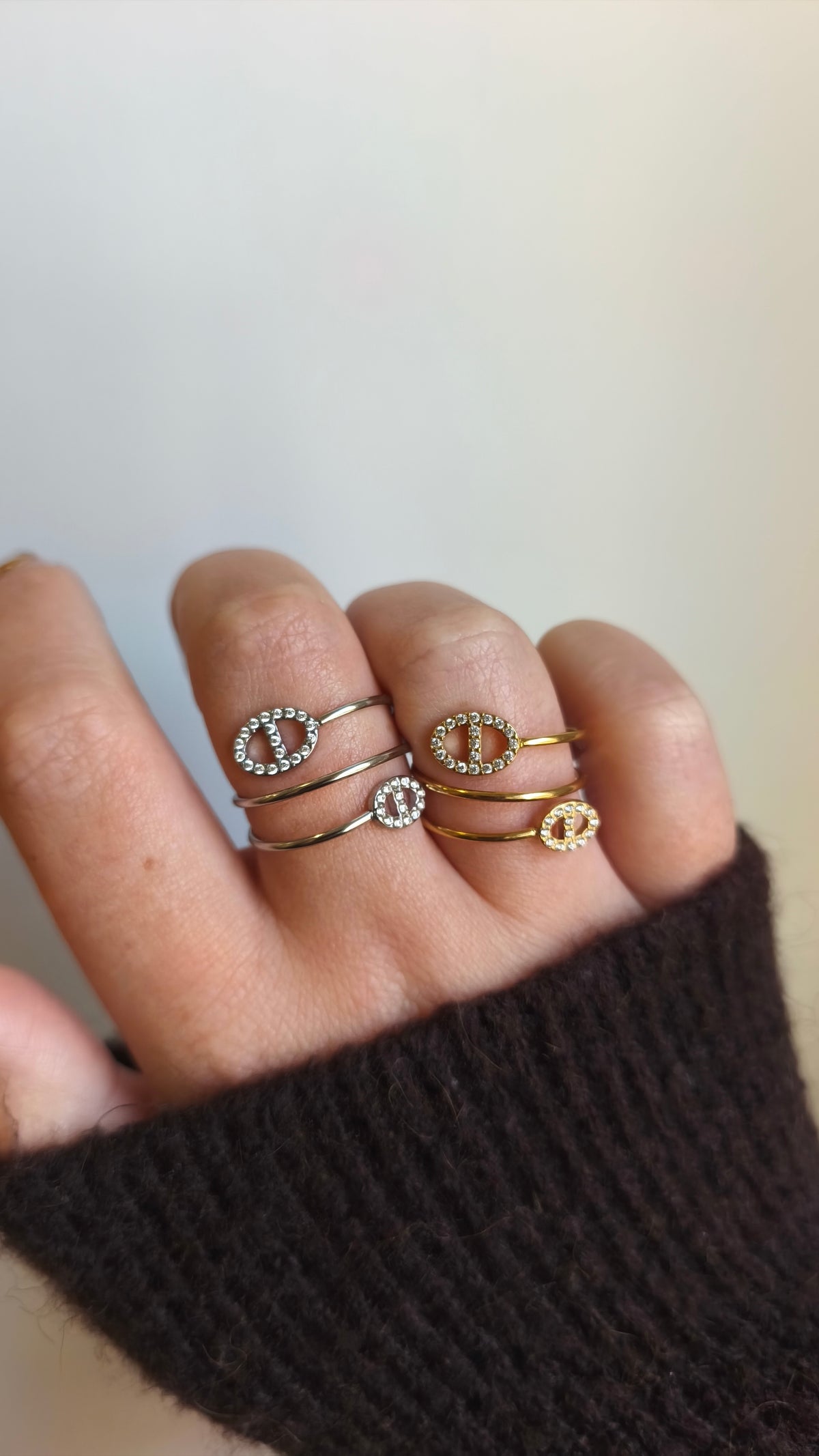 Bague Leslie en acier inoxydable
