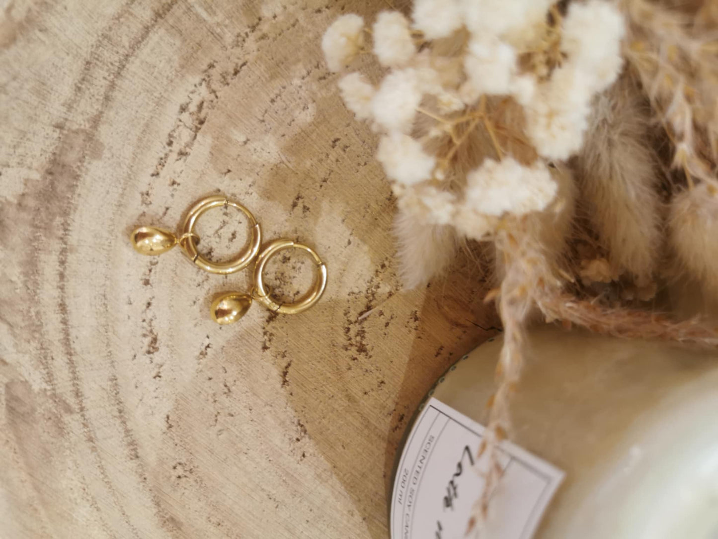 Boucles d'oreilles breloques Lily en acier inoxydable, élégantes et délicates, parfaites pour ajouter une touche moderne et raffinée à votre look.