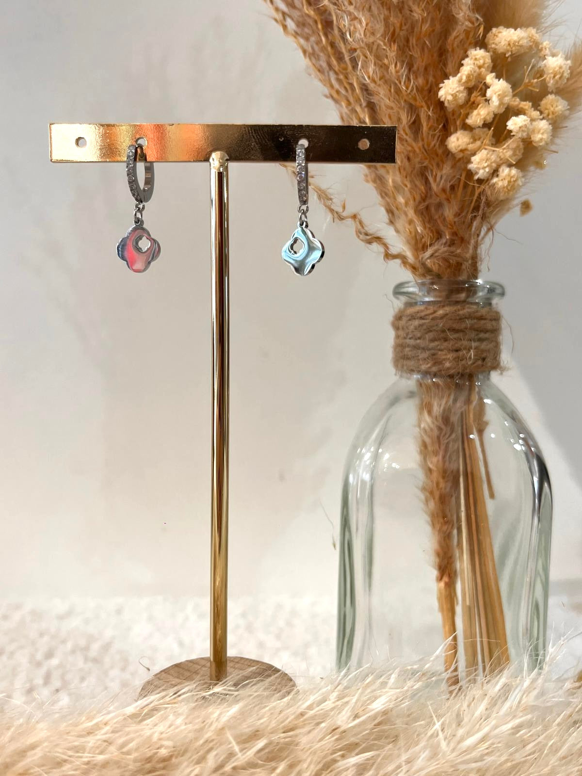 Boucles d’oreilles à breloques Énora en acier inoxydable
