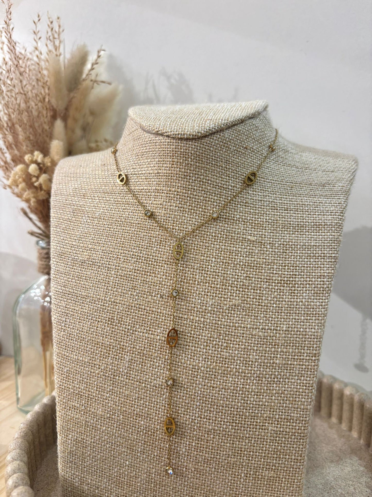 Collier Y Noéline en acier inoxydable