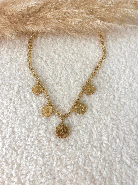 Collier à breloques Justine en acier inoxydable