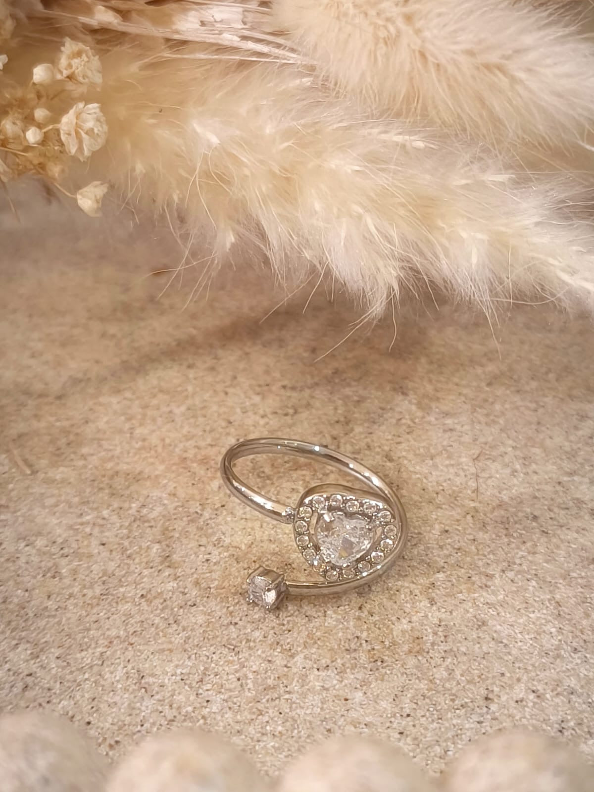 Bague de promesse Oriane en acier inoxydable avec boîte