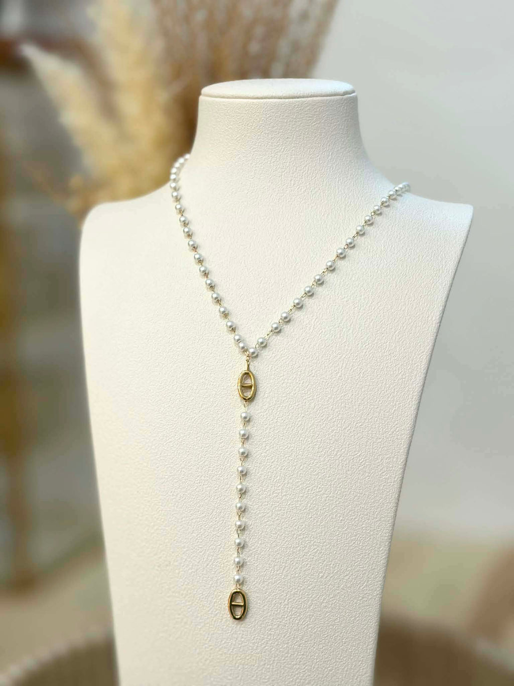 Collier Y Perla en acier inoxydable