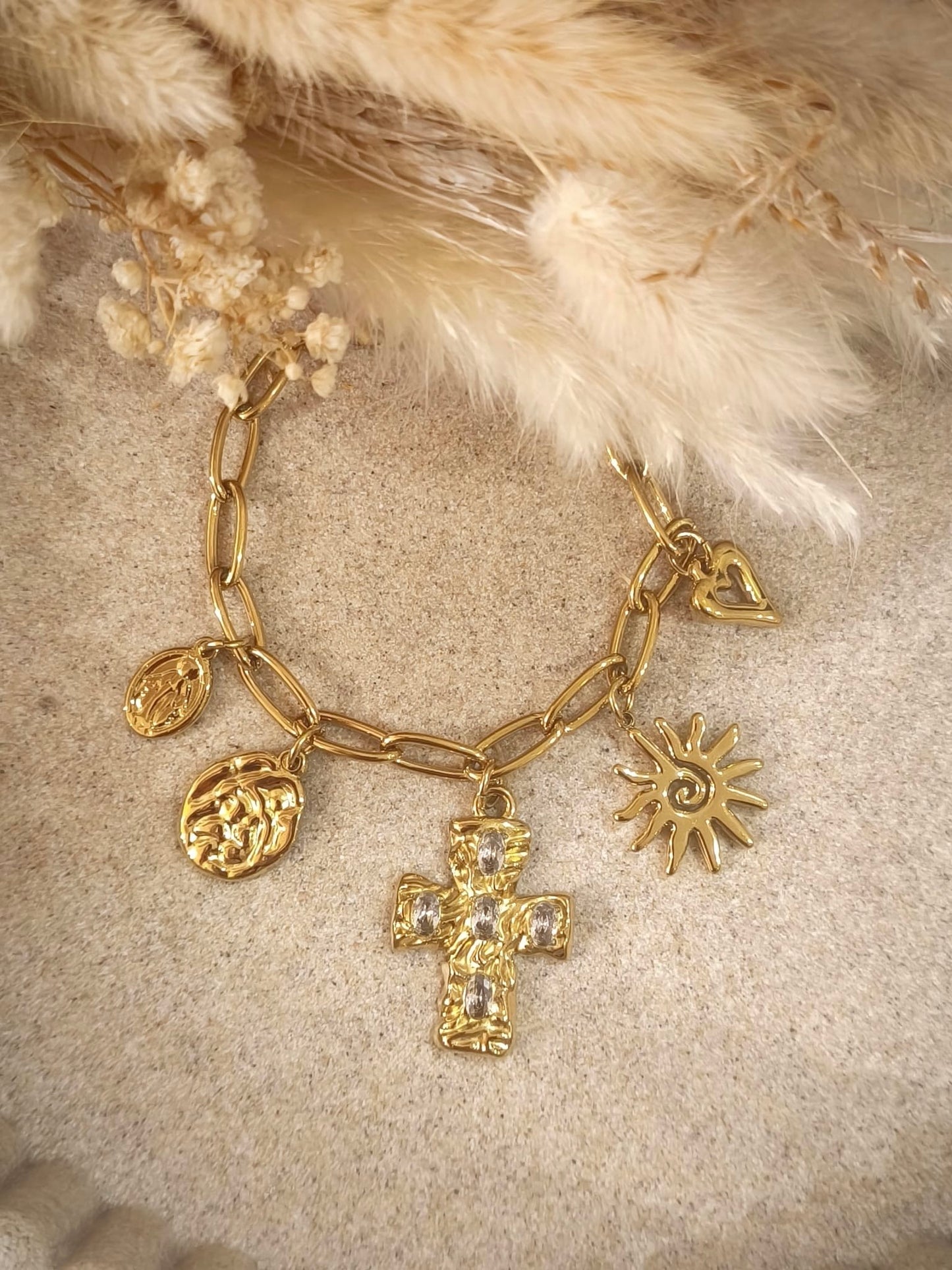 Bracelet Tim à breloques en acier inoxydable