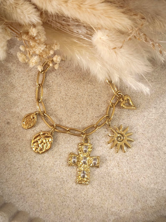 Bracelet Tim à breloques en acier inoxydable