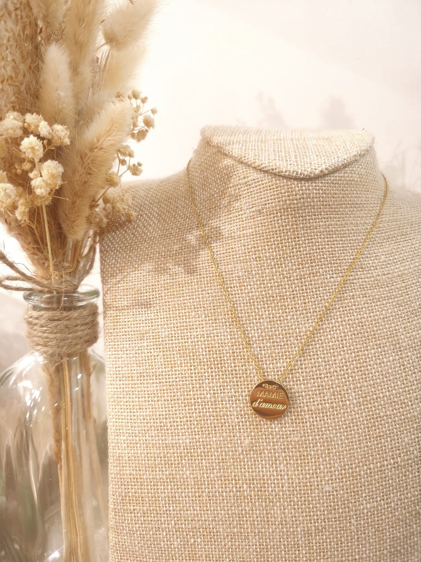 Collier Mamie d'amour en acier inoxydable