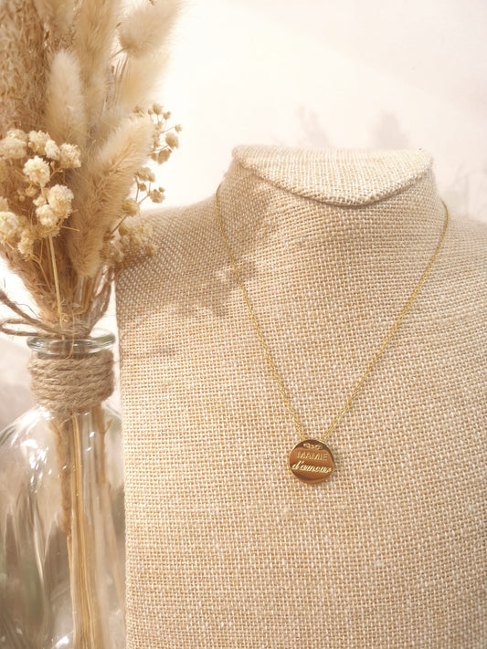 Collier Mamie d'amour en acier inoxydable