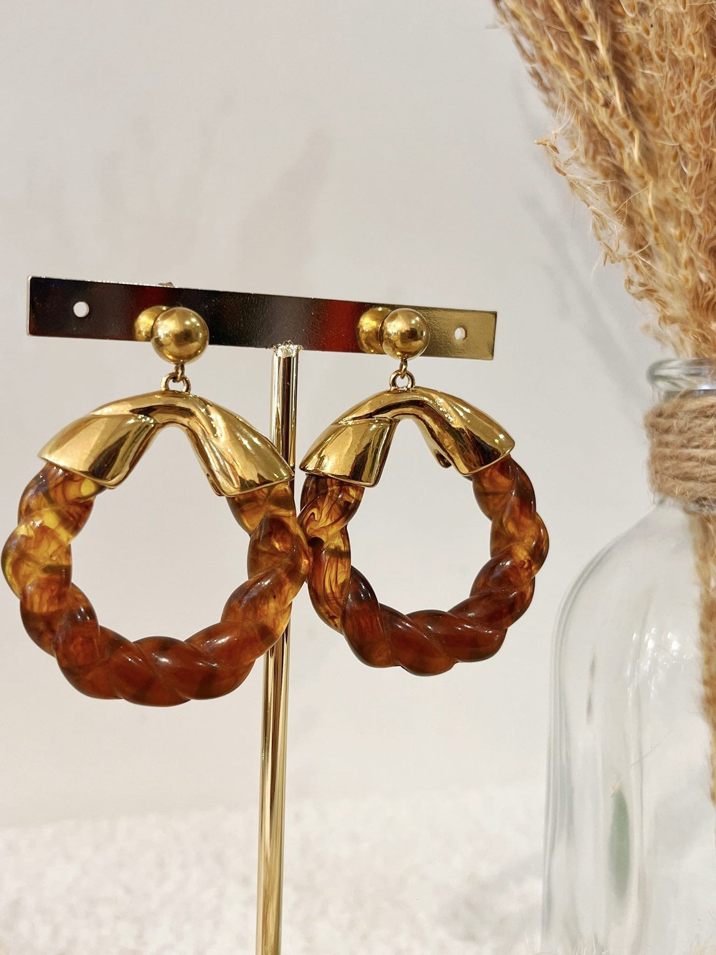 Boucles d’oreilles Capucine en acier inoxydable