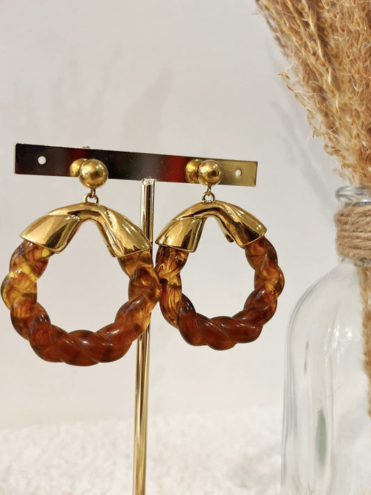 Boucles d’oreilles Capucine en acier inoxydable