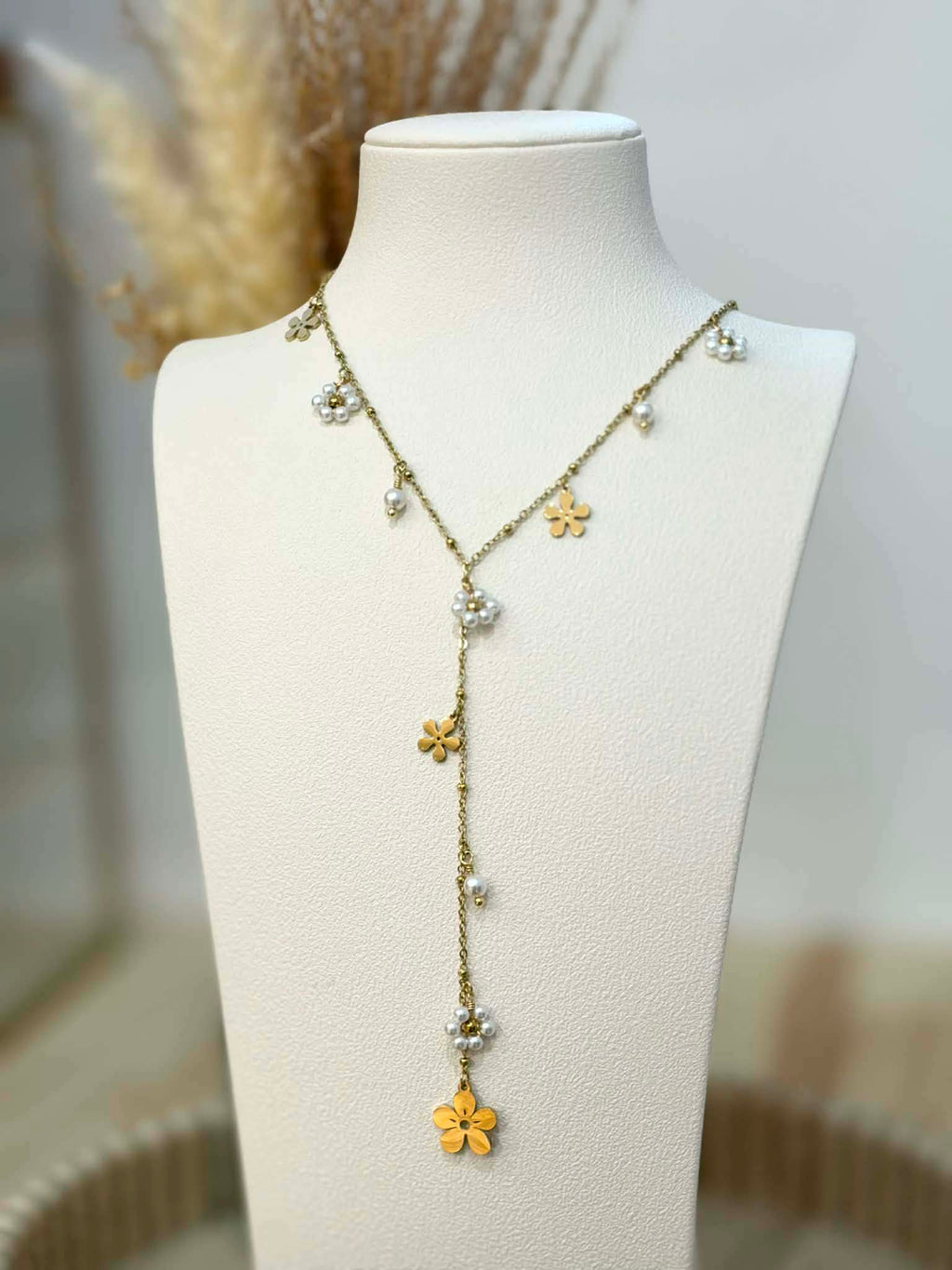 Collier Y Bloomy en acier inoxydable