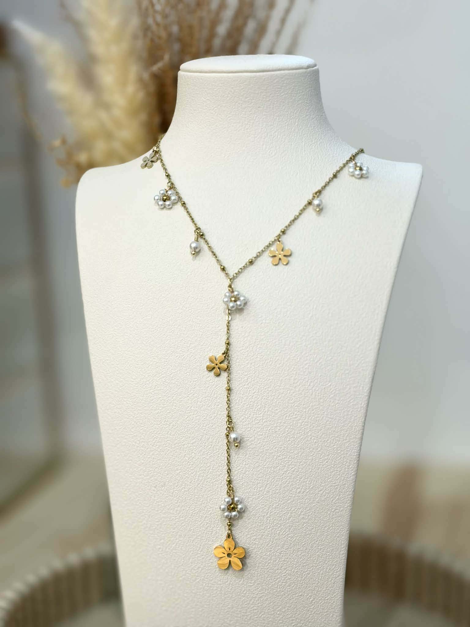 Collier Y Bloomy en acier inoxydable