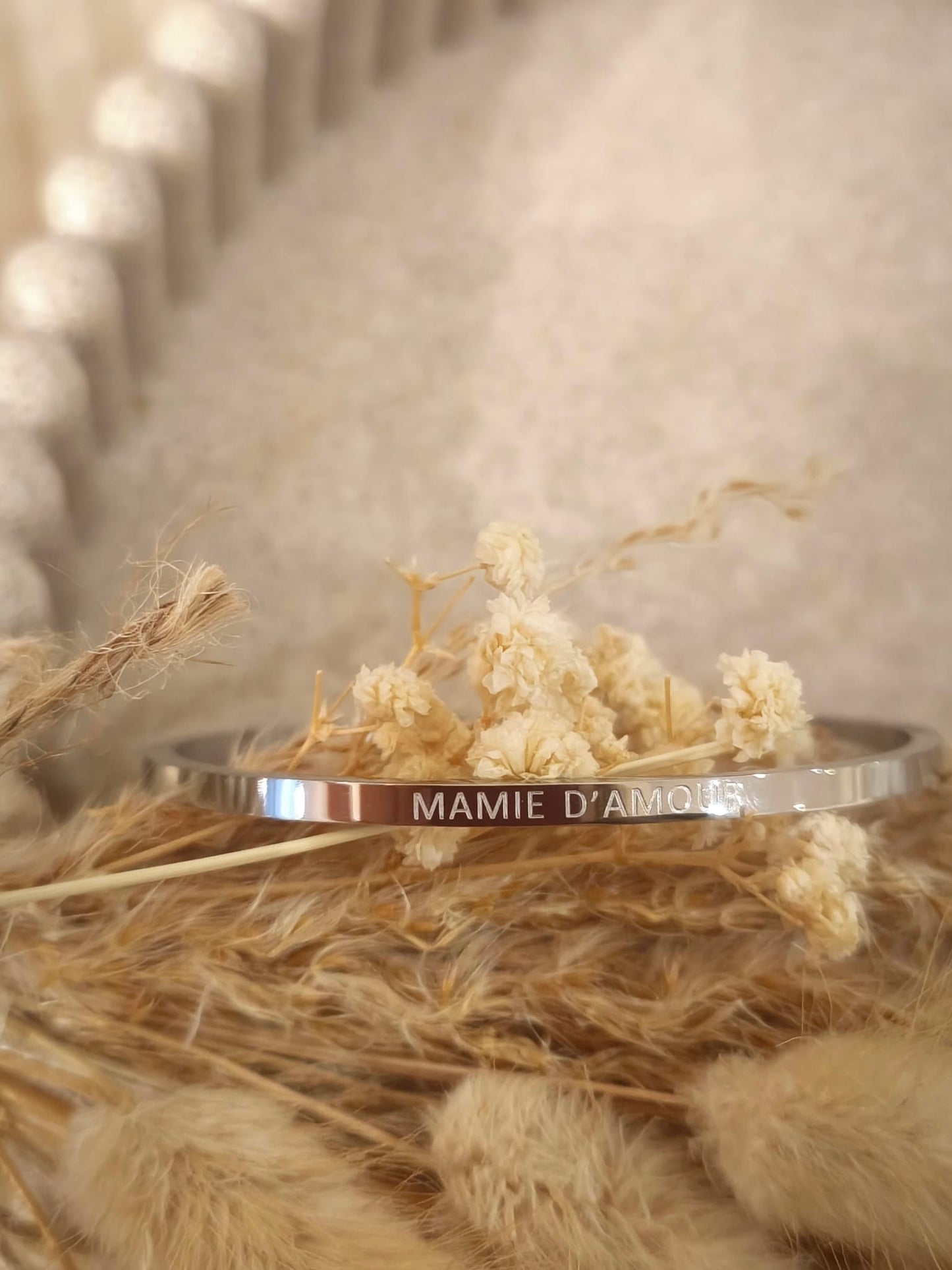 Jonc Mamie d'amour en acier inoxydable