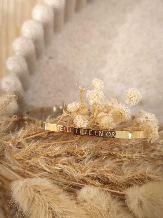 Jonc Belle-fille en or en acier inoxydable