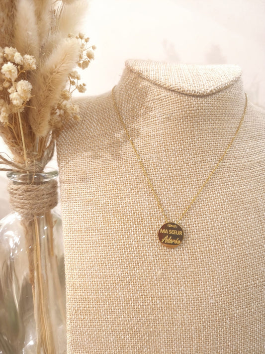 Collier Ma soeur adorée en acier inoxydable