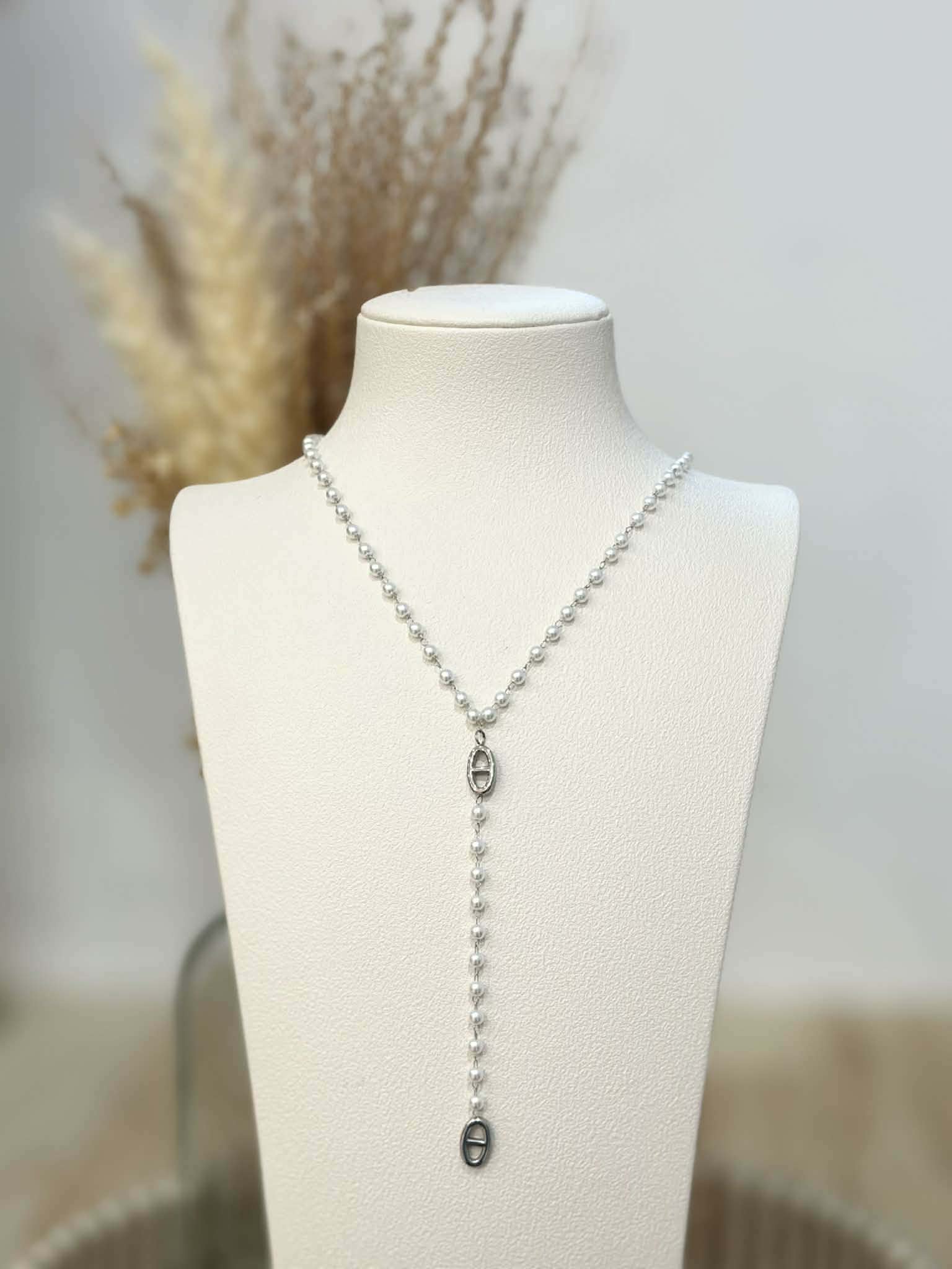 Collier Y Perla en acier inoxydable