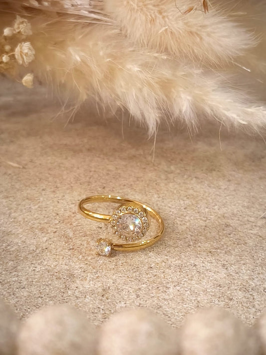 Bague de promesse Julia en acier inoxydable avec boîte