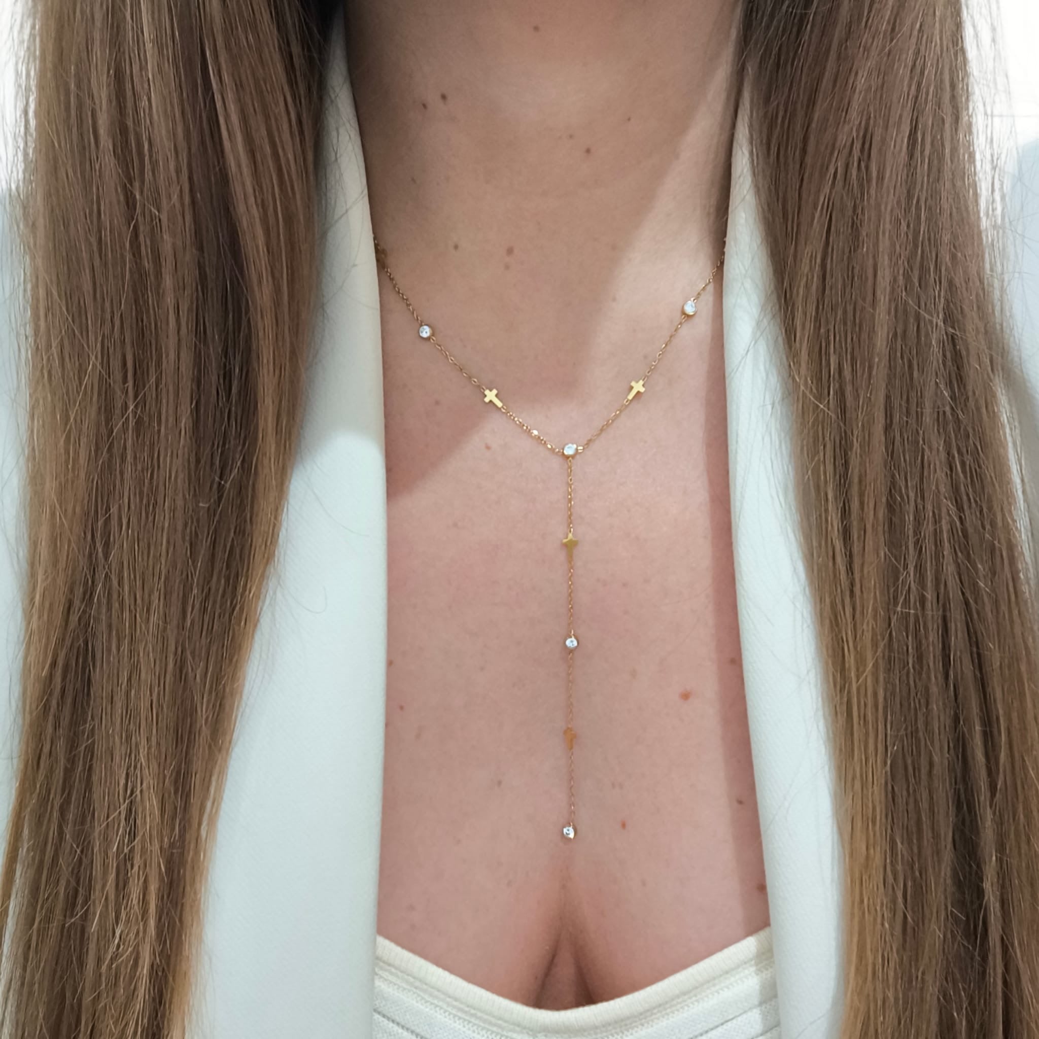 Collier Y Isaline en acier inoxydable