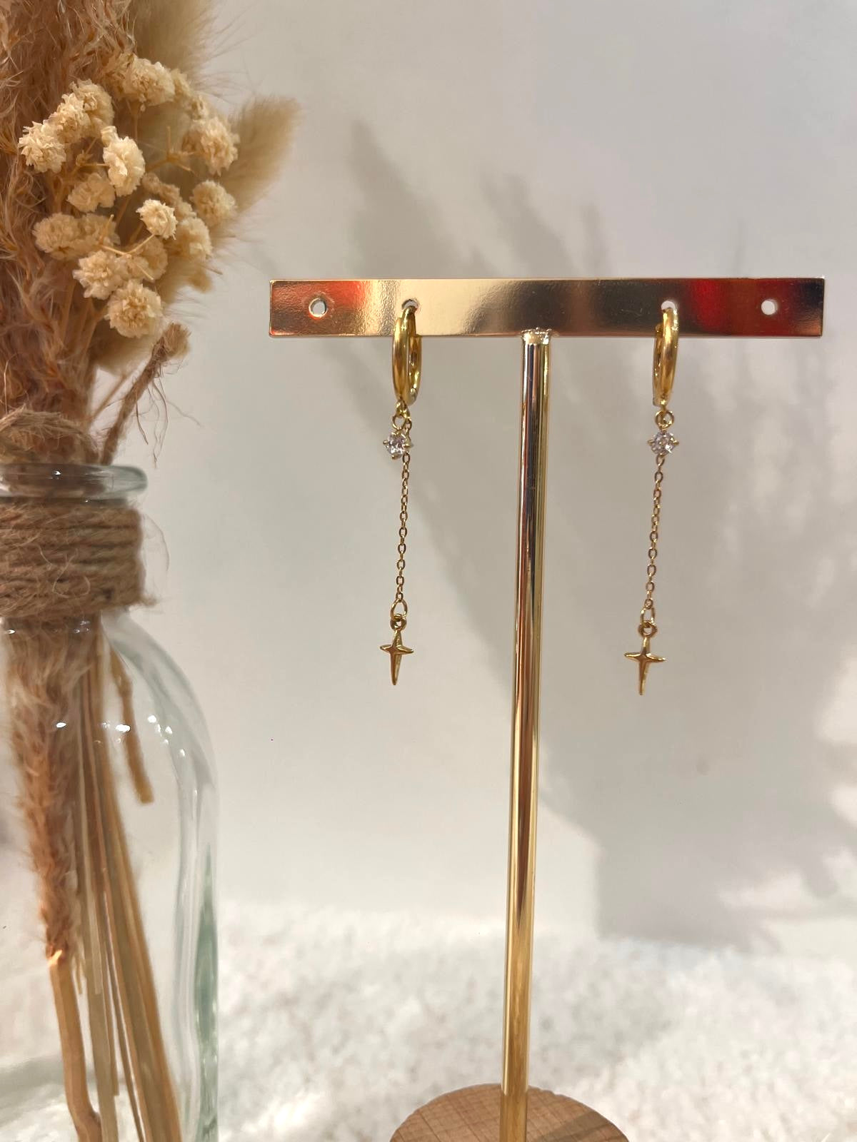 Boucles d’oreilles à breloques Émeline en acier inoxydable