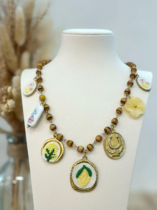 Collier à breloques Velyra en acier inoxydable