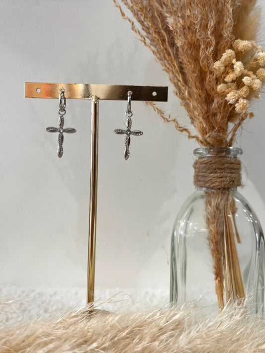 Boucles d’oreilles à breloques Amélie en acier inoxydable