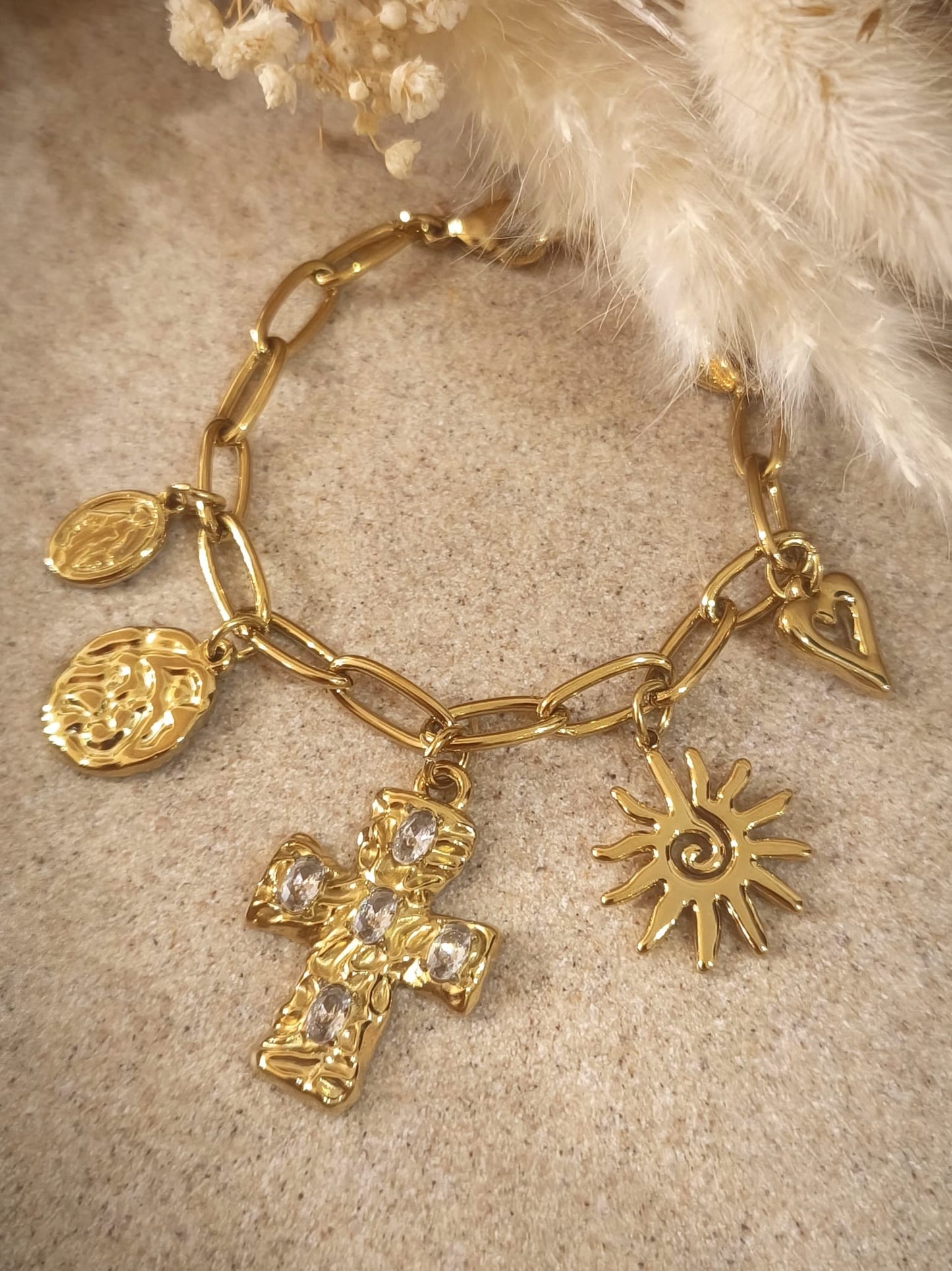 Bracelet Tim à breloques en acier inoxydable