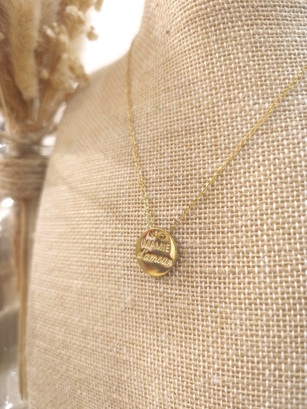 Collier Mamie d'amour en acier inoxydable