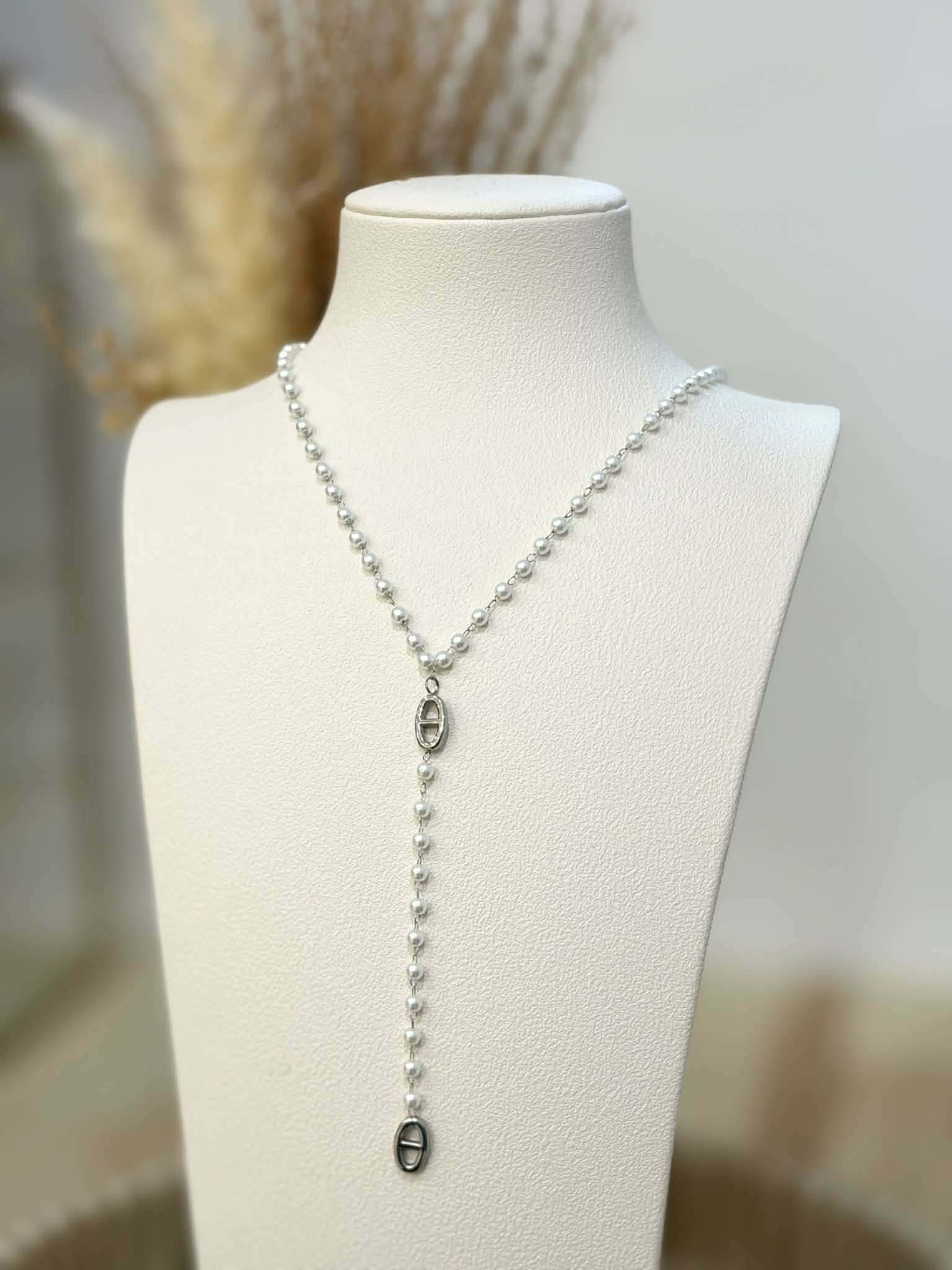 Collier Y Perla en acier inoxydable